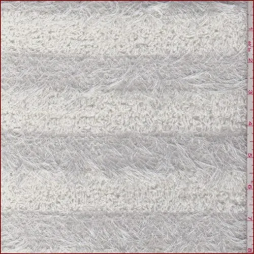 1 1/2 YD PC-White Eyelash Chenille Knit Fabric