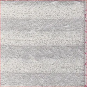 1 1/2 YD PC-White Eyelash Chenille Knit Fabric