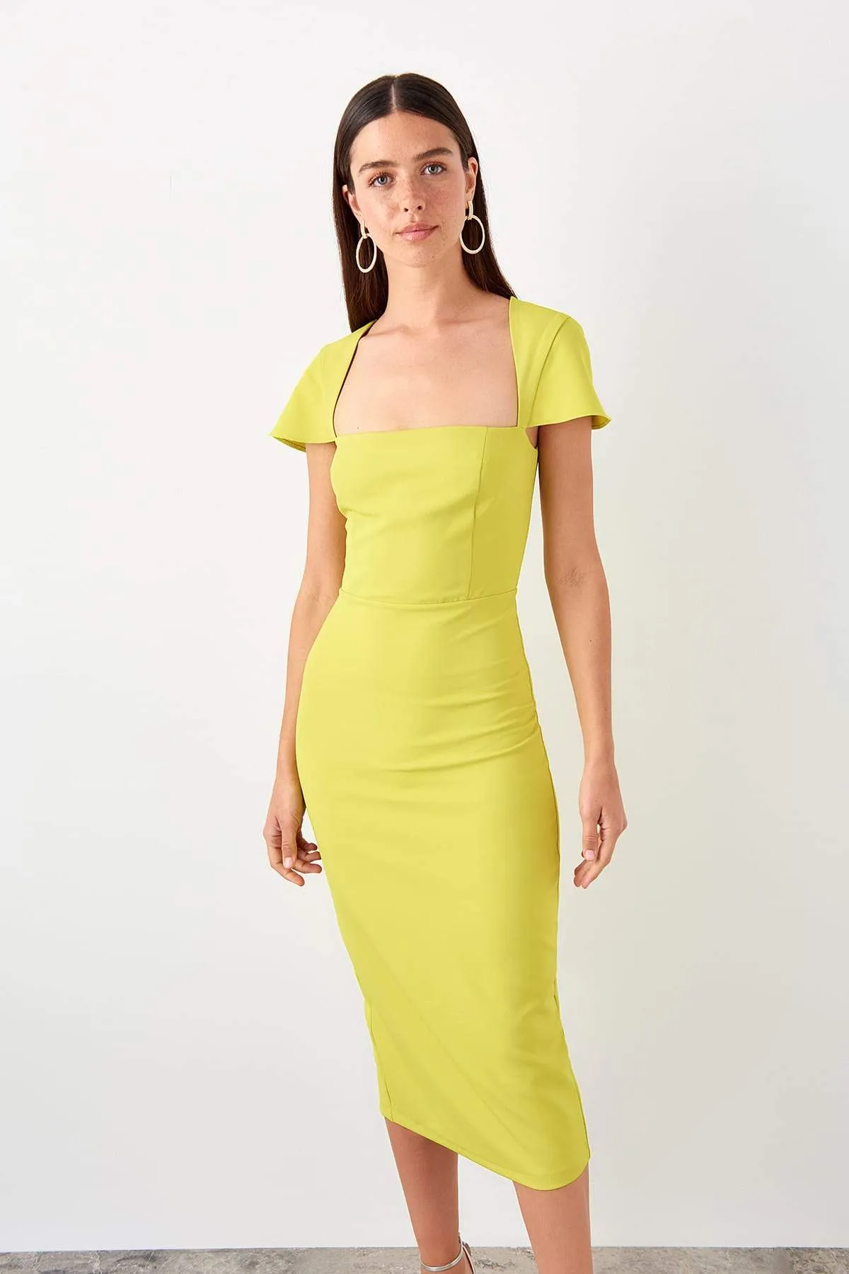 11696 Lemon Green Pencil Dress