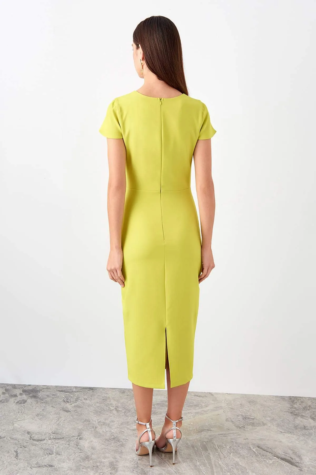 11696 Lemon Green Pencil Dress