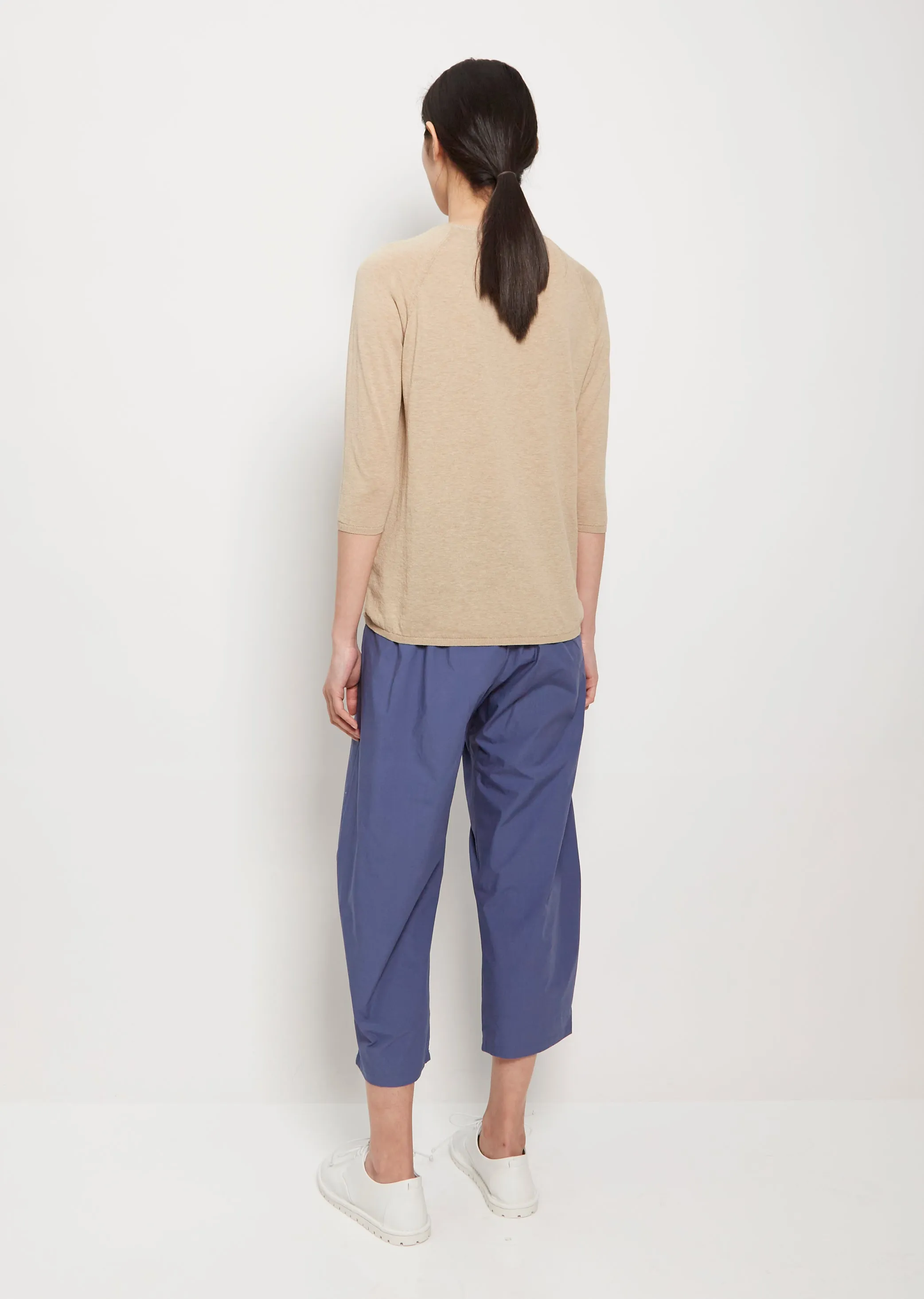 3/4 Sleeve Cotton Sweater - Sand