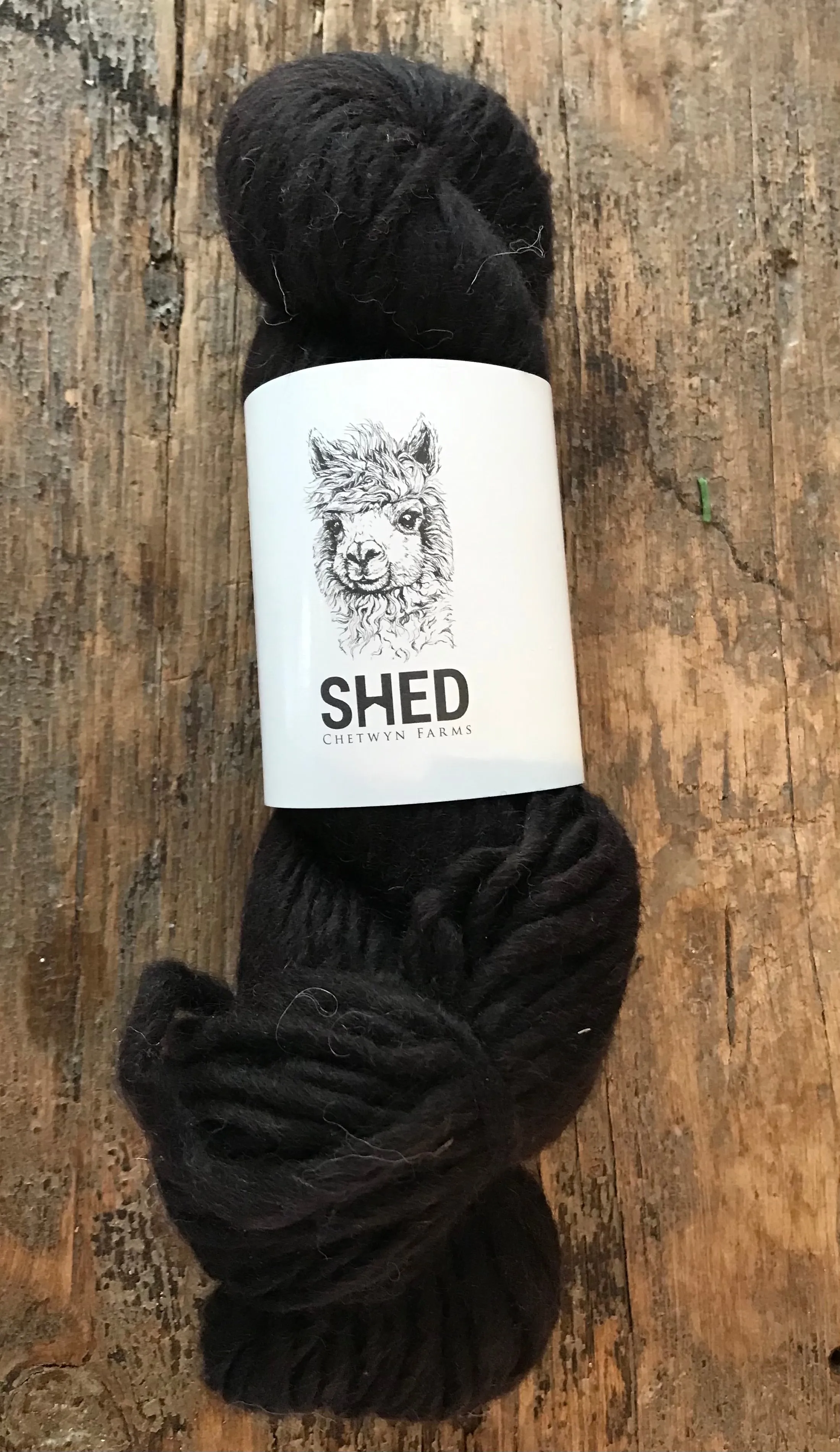 Alpaca Yarn - 100% - 3 Ply Light  “Raven”