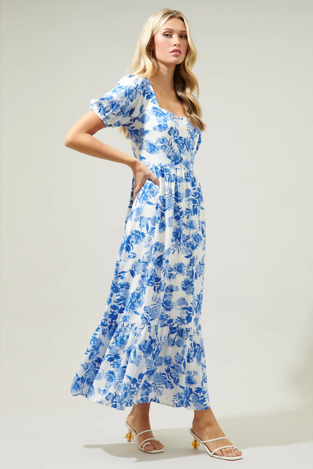 Antoinette Floral Sweetheart Lynette Maxi Dress