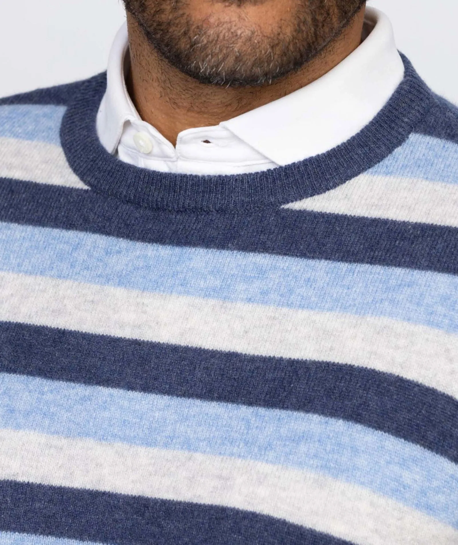 Bishop Stripe Cashmere Crewneck