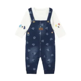 Blue Denim Bear Overalls Outfit