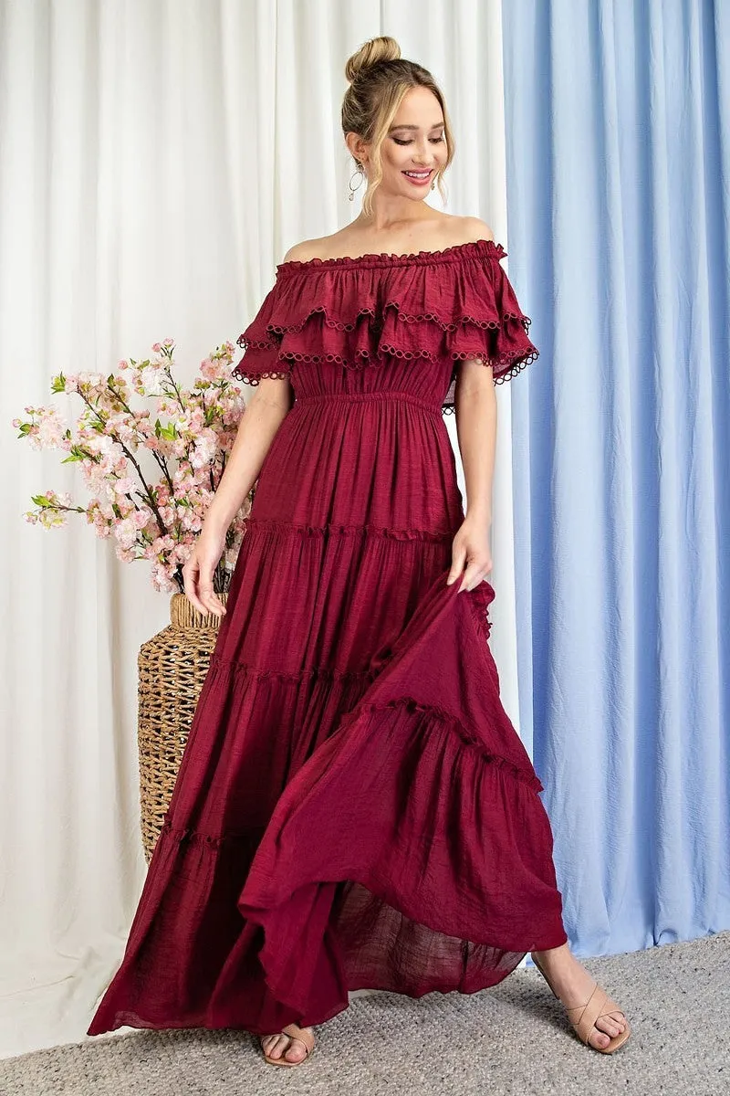 Bohemian Ruffle Tiered Maxi Dress