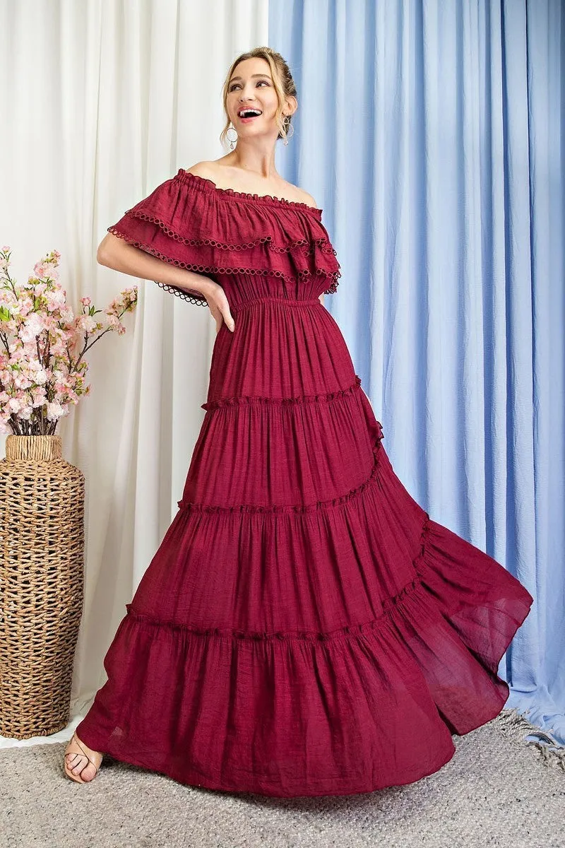 Bohemian Ruffle Tiered Maxi Dress