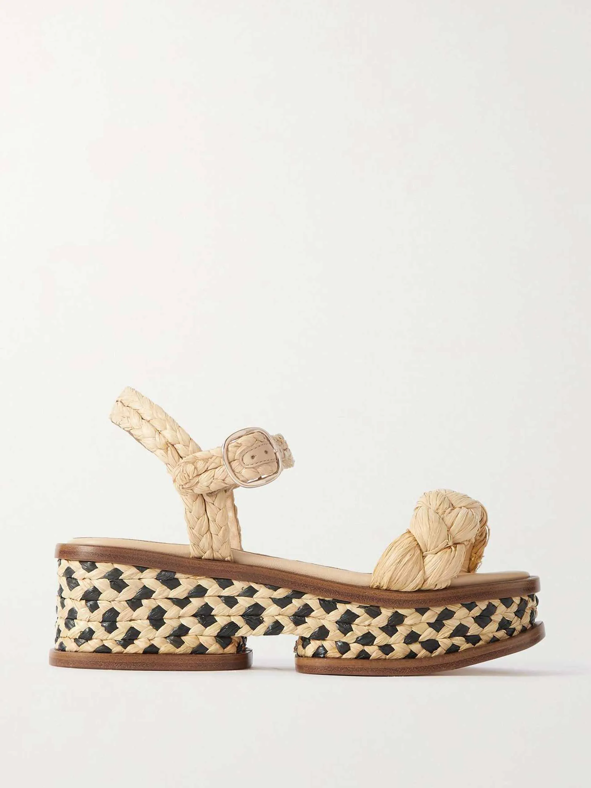 Braided raffia sandals