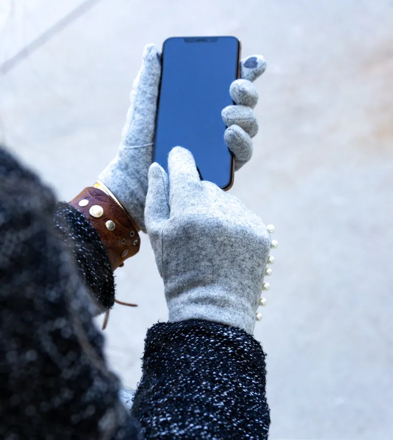 Cashmere Pearl Touch Screen Gloves