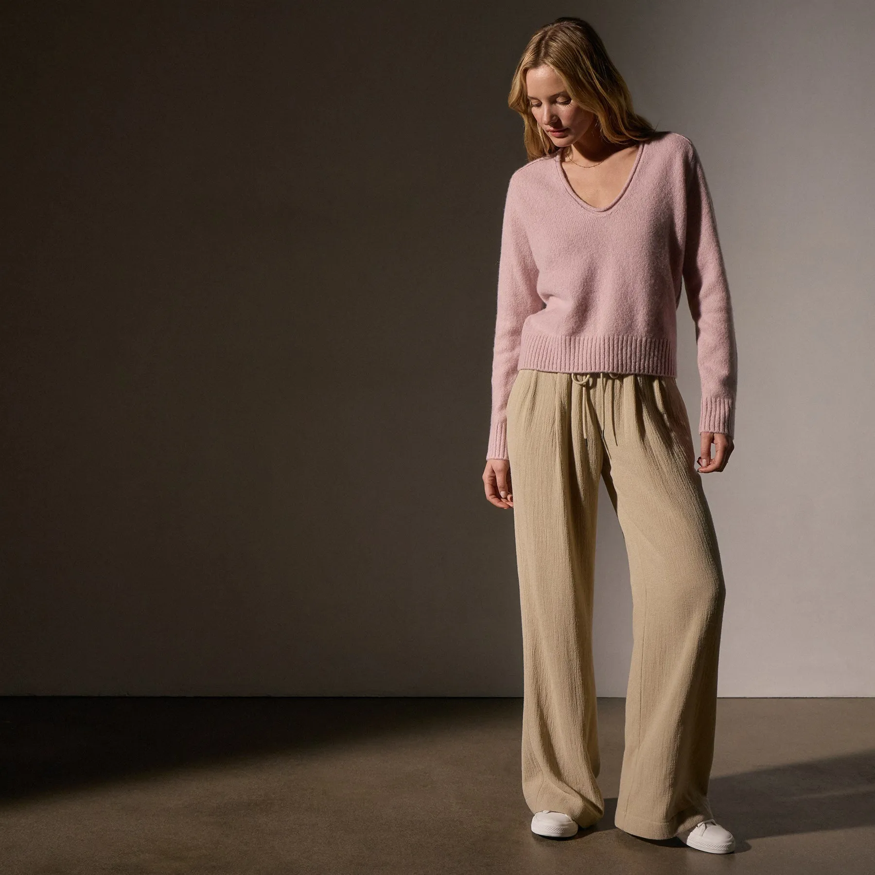 Cashmere Soft V Sweater - Degas