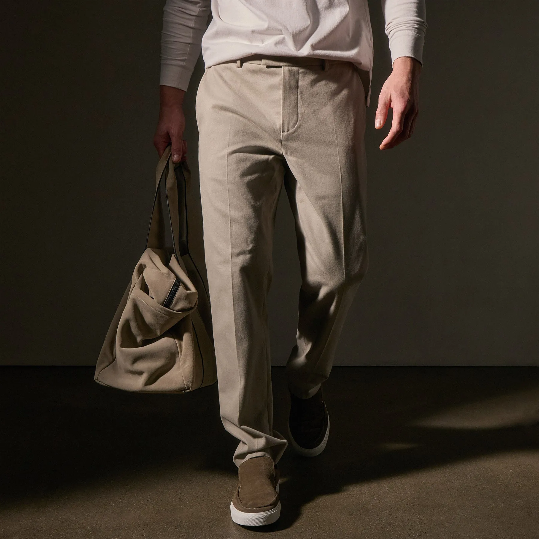 Cashmere Touch Twill Trouser - Light Tan