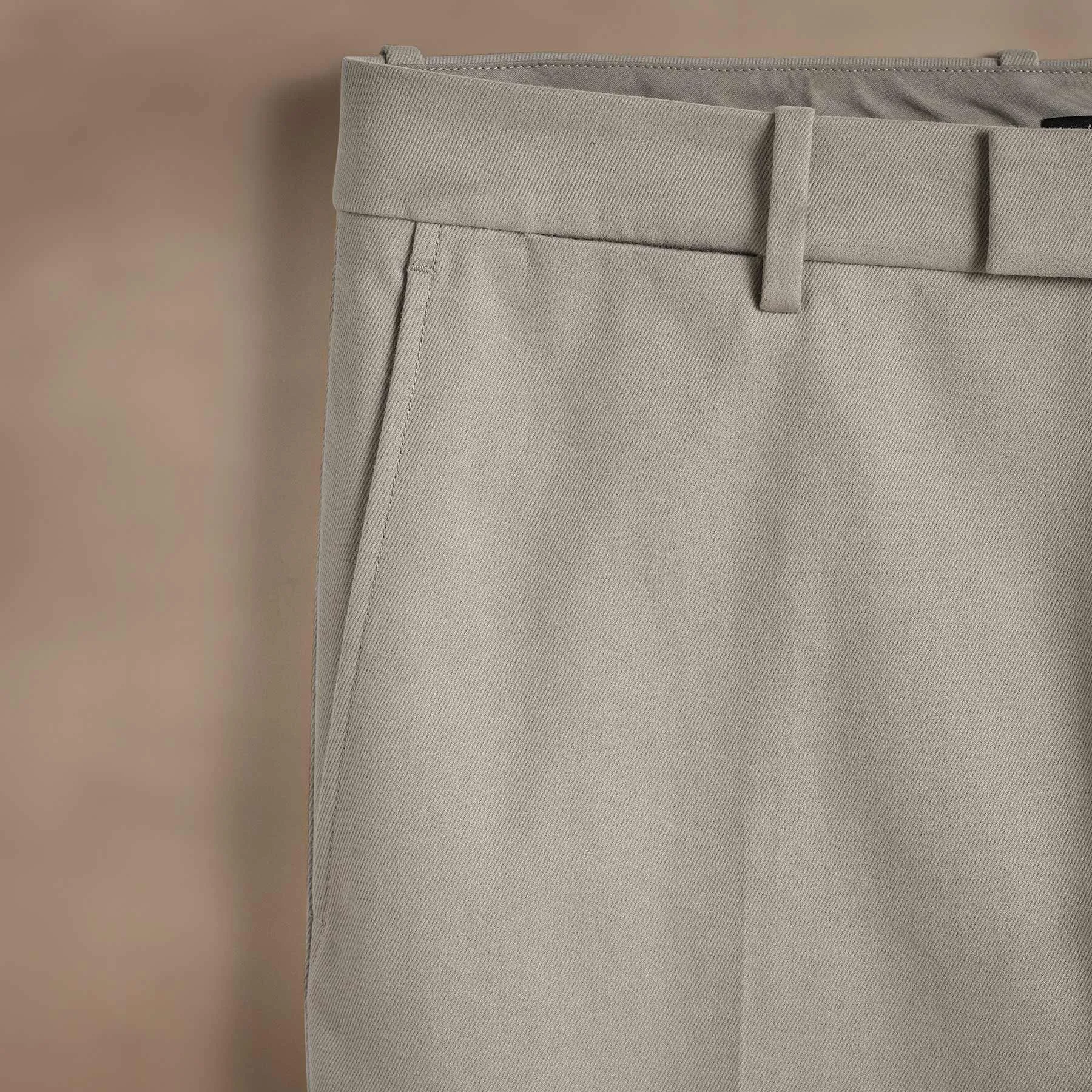 Cashmere Touch Twill Trouser - Light Tan