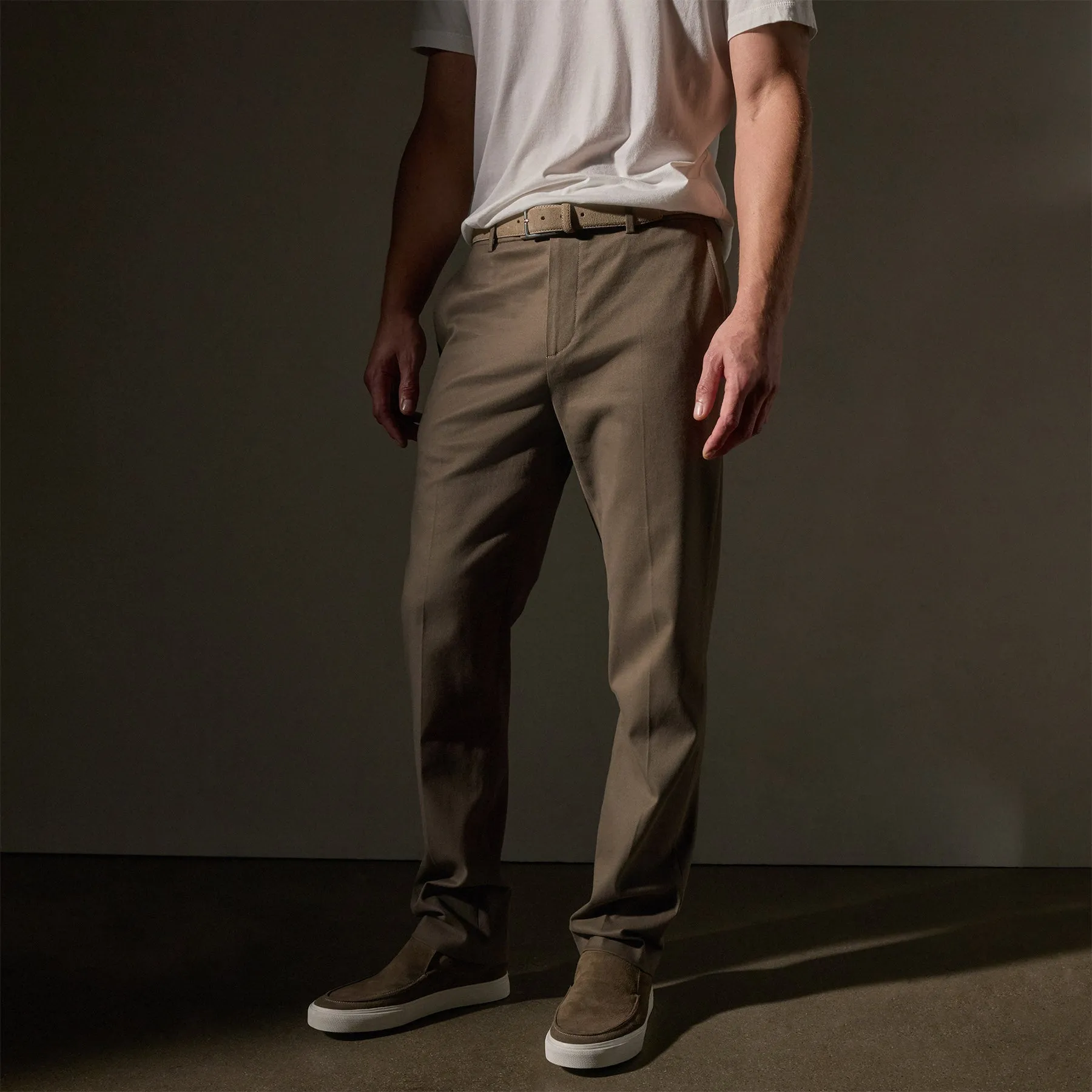 Cashmere Touch Twill Trouser - Mushroom