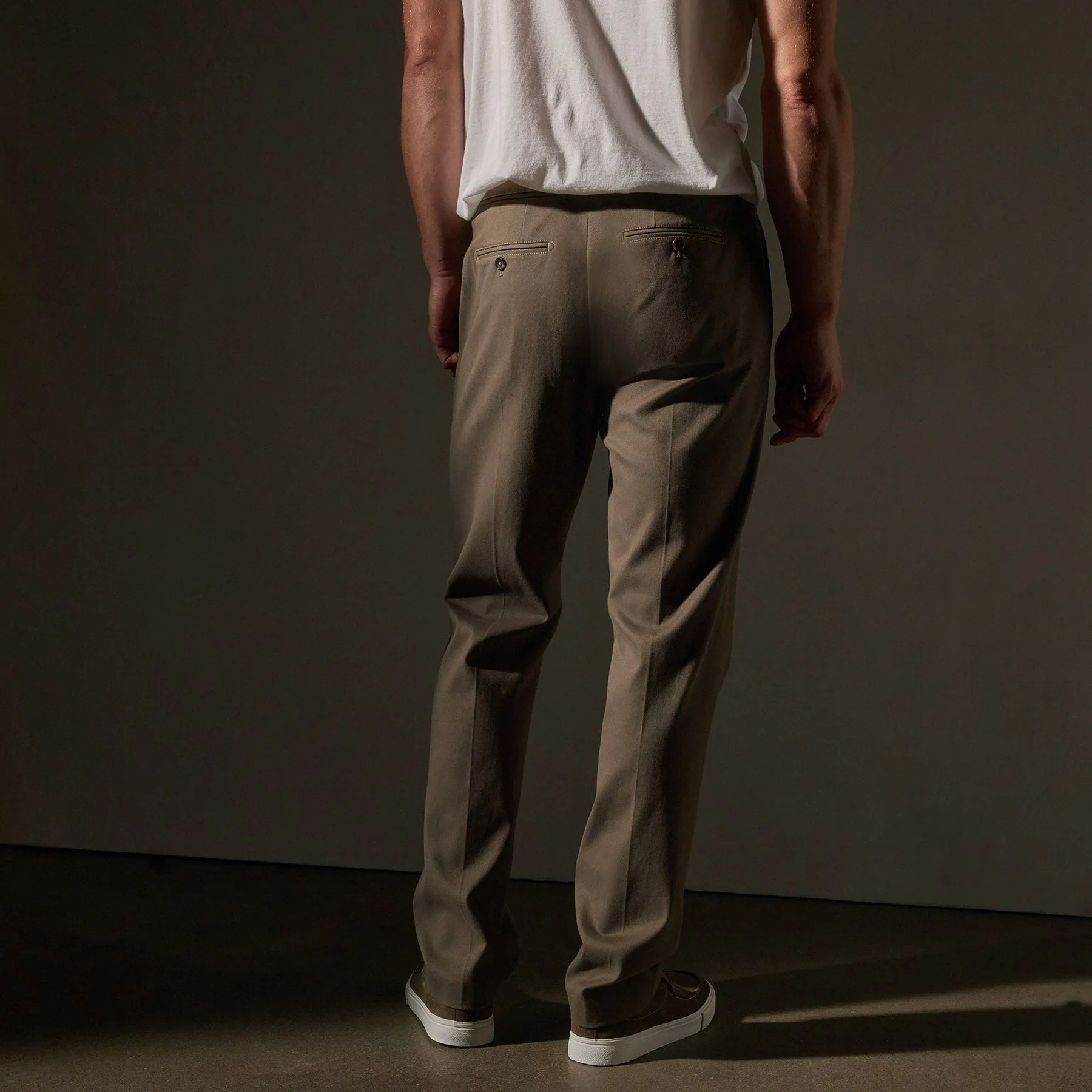 Cashmere Touch Twill Trouser - Mushroom