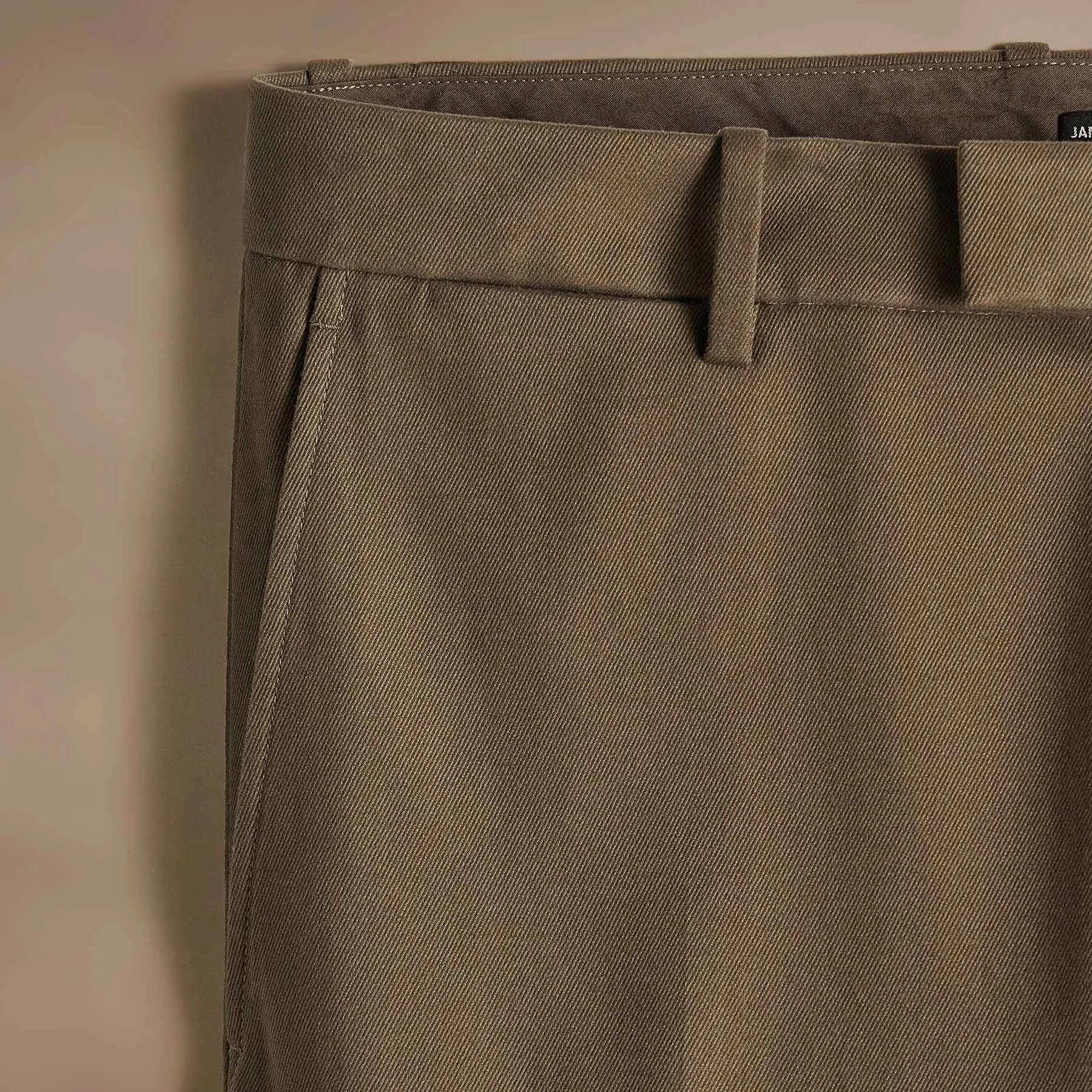 Cashmere Touch Twill Trouser - Mushroom