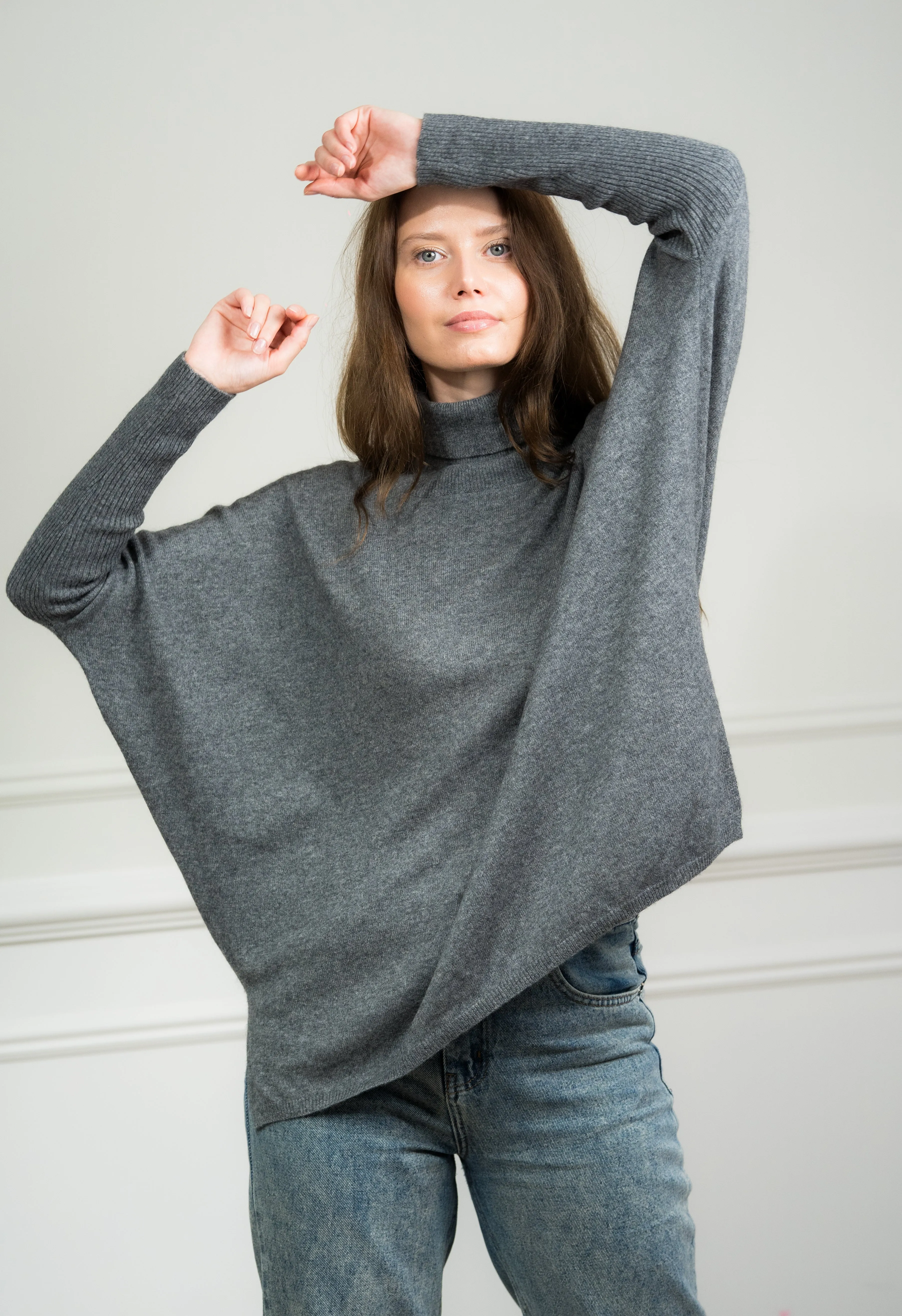 Charcoal Cashmere Boxy Sweater