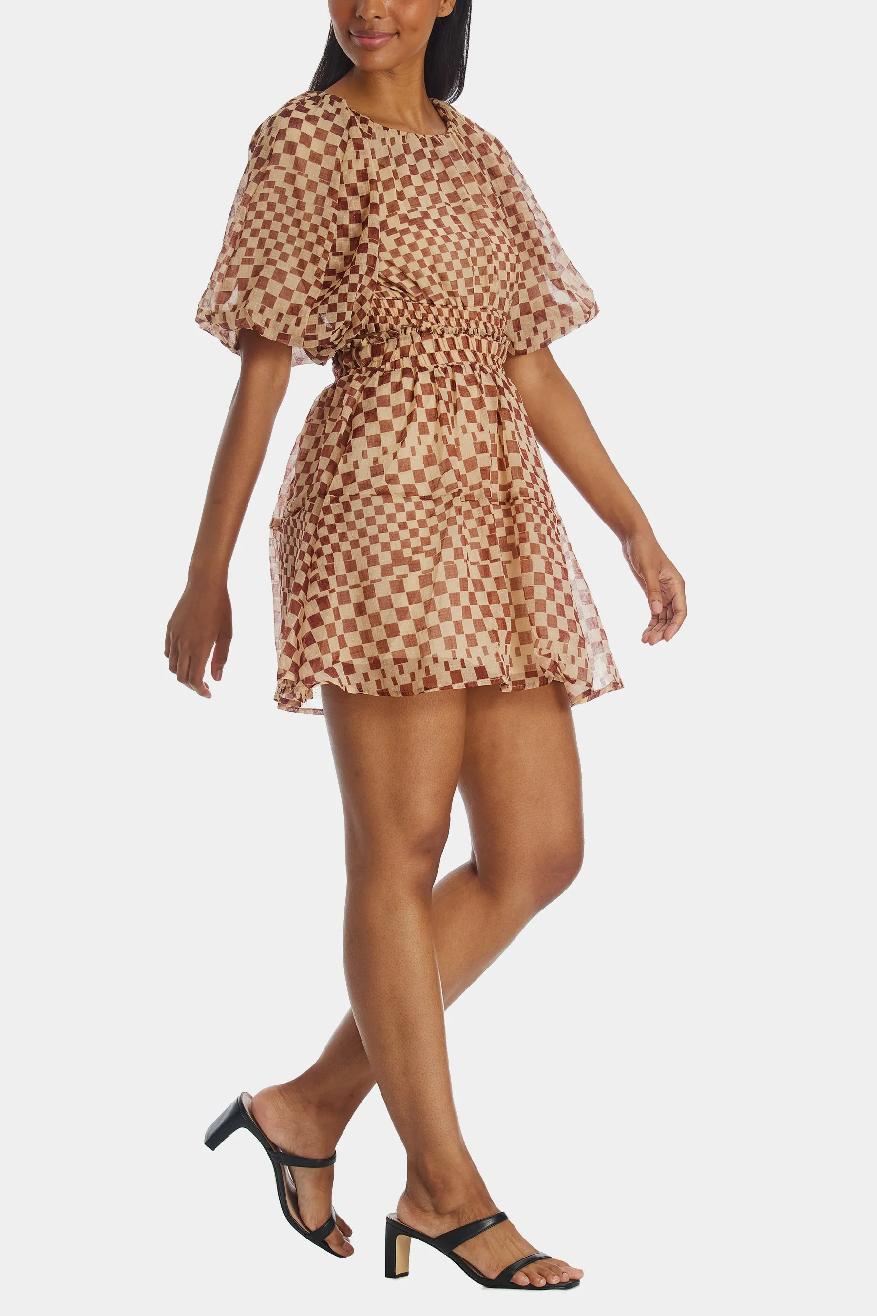 Checker Print Mini Dress