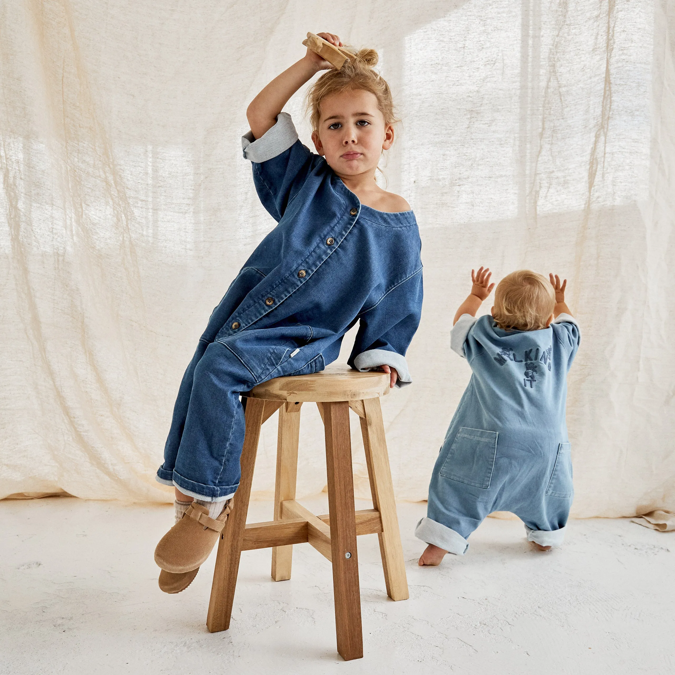 Claude x Ando Denim Overalls Light Wash