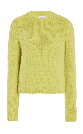 Dalton Knit Sweater in Lime Adamite Welfat Cashmere