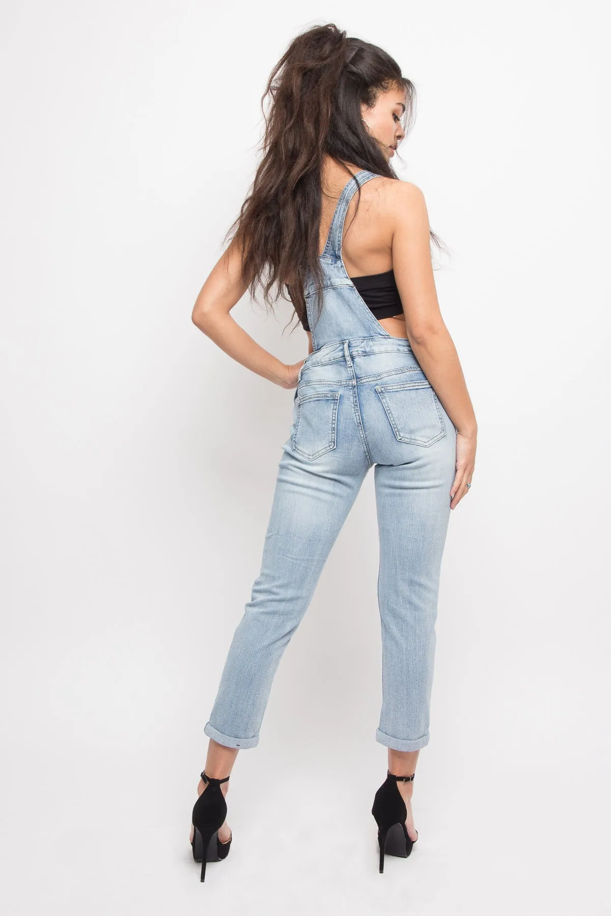 Destroyed Denim Overalls