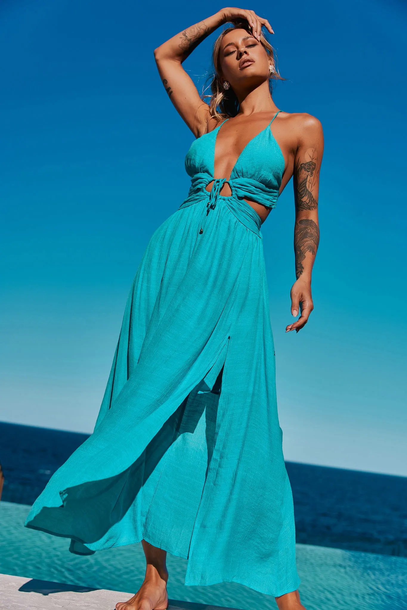 Dolly Maxi Dress - Aqua