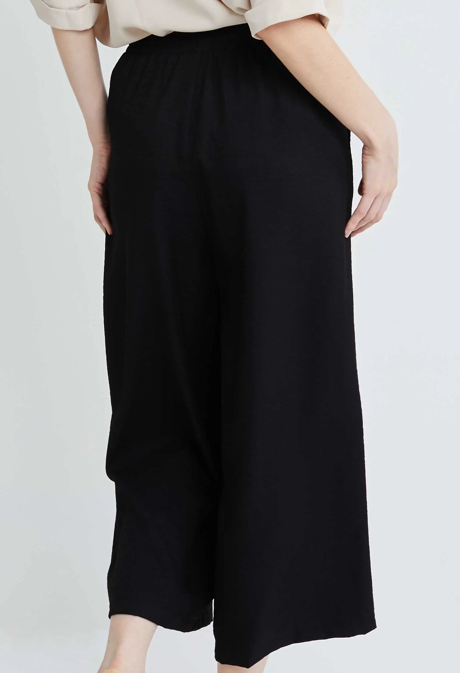 Drawstring Palazzo Culotte Pants