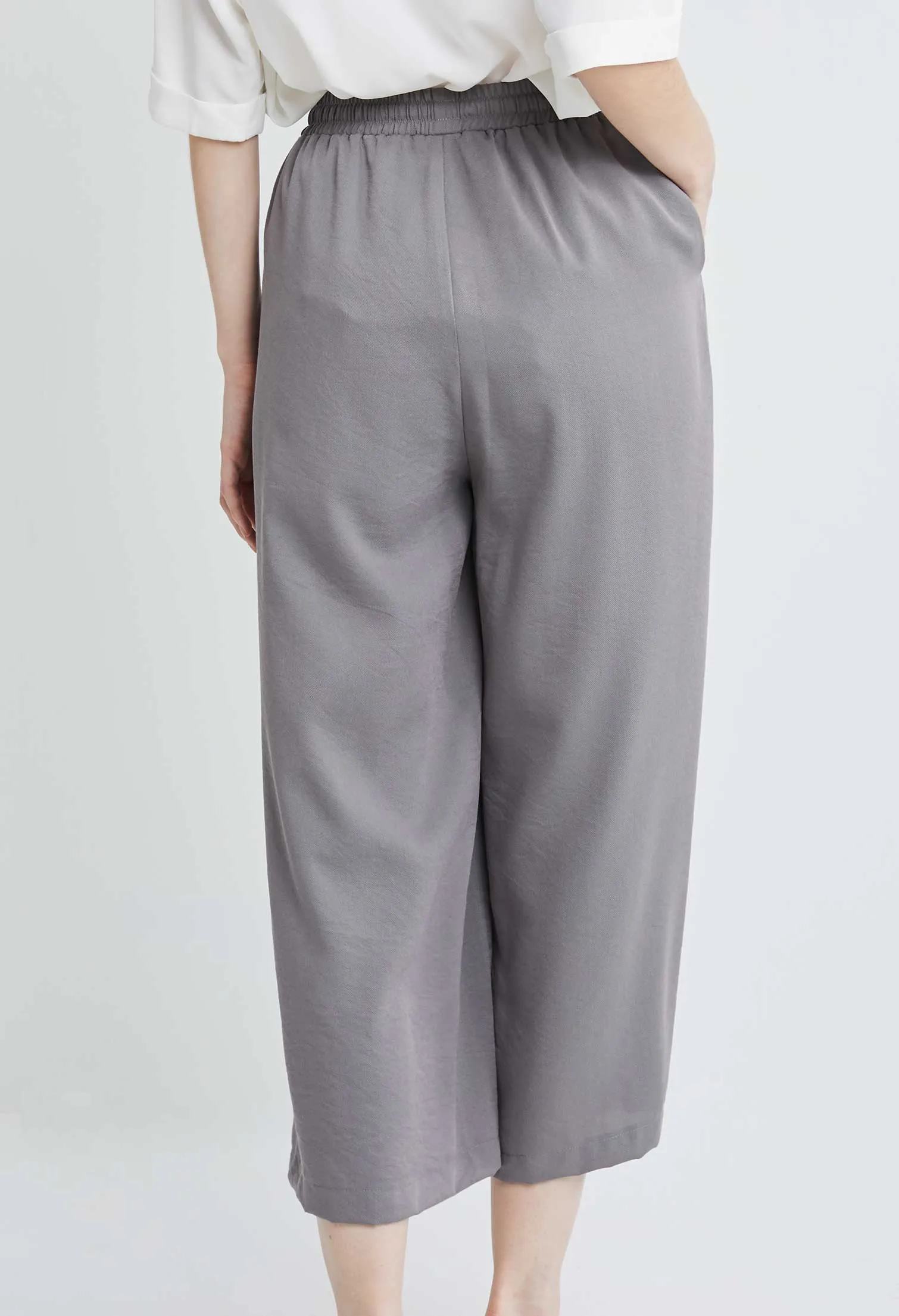 Drawstring Palazzo Culotte Pants