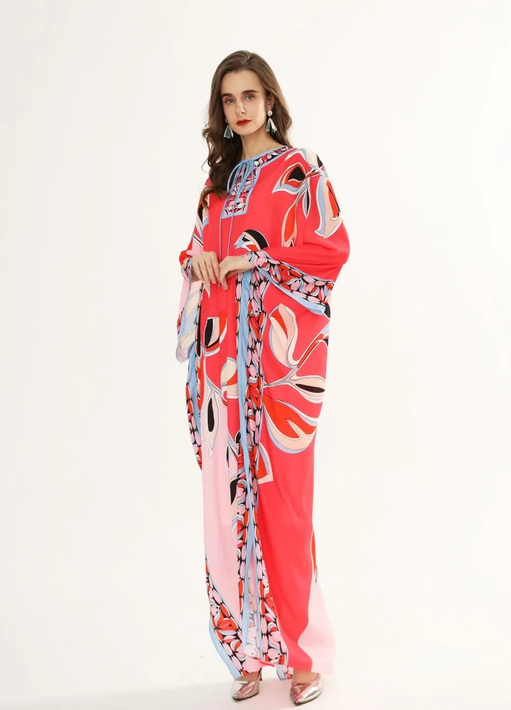 FashionSierra - Floral Printed Loose Design Elegant Maxi Dresses