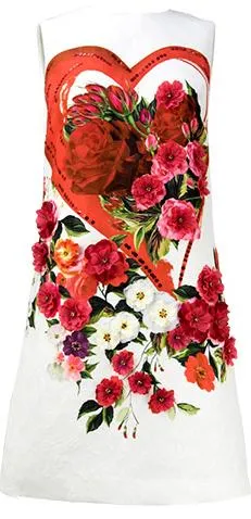 Floral and Heart Embellished Mini Dress