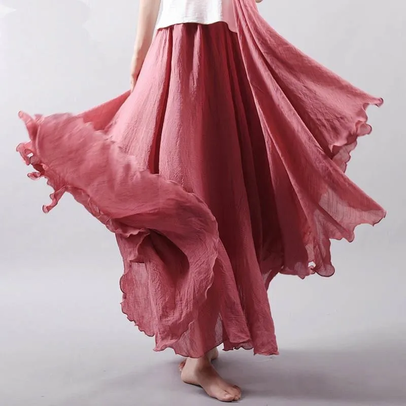 Flowy and Free Chiffon Maxi Skirt