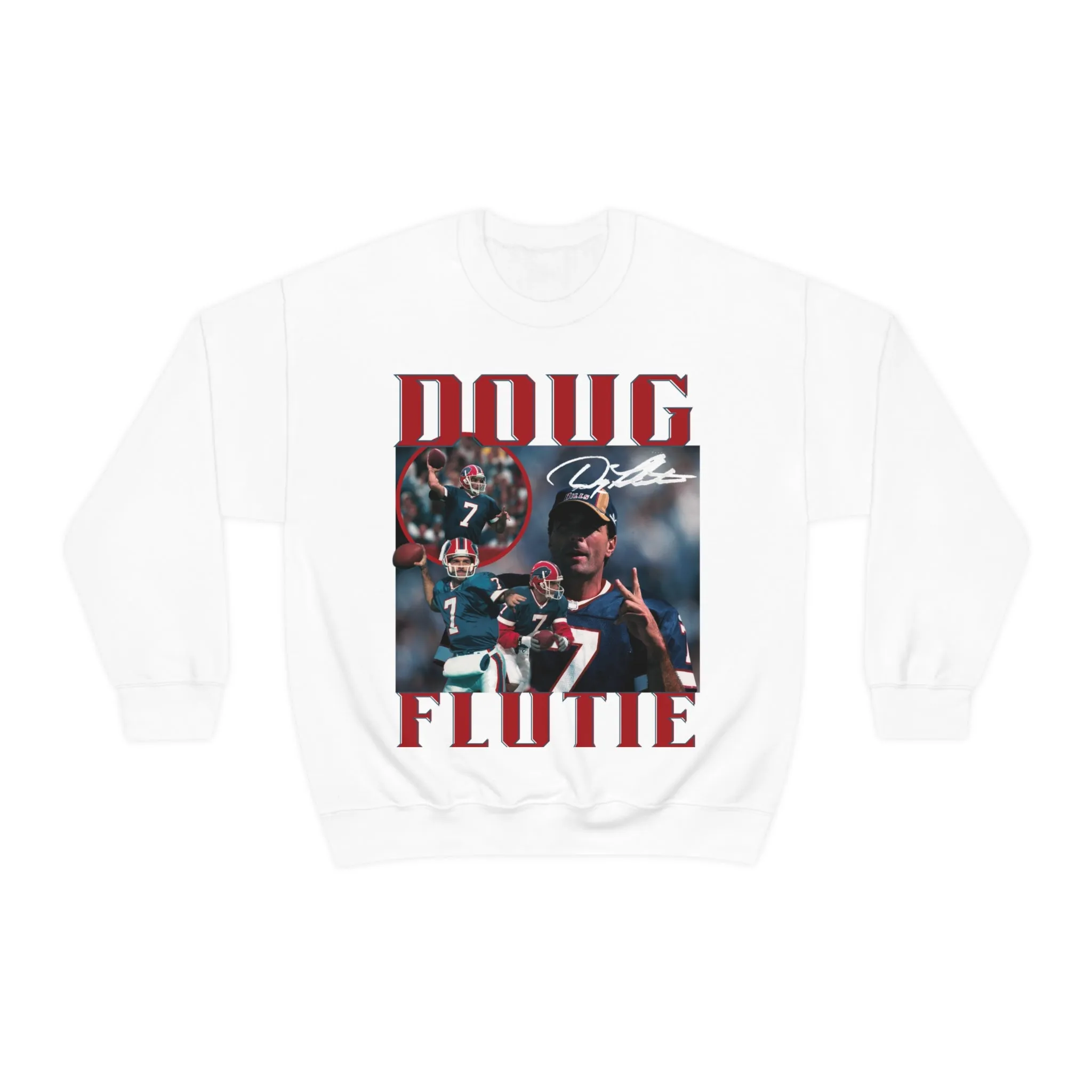 Flutie Retro Buffalo Football Crewneck, Bills Vintage Style Sweatshirt