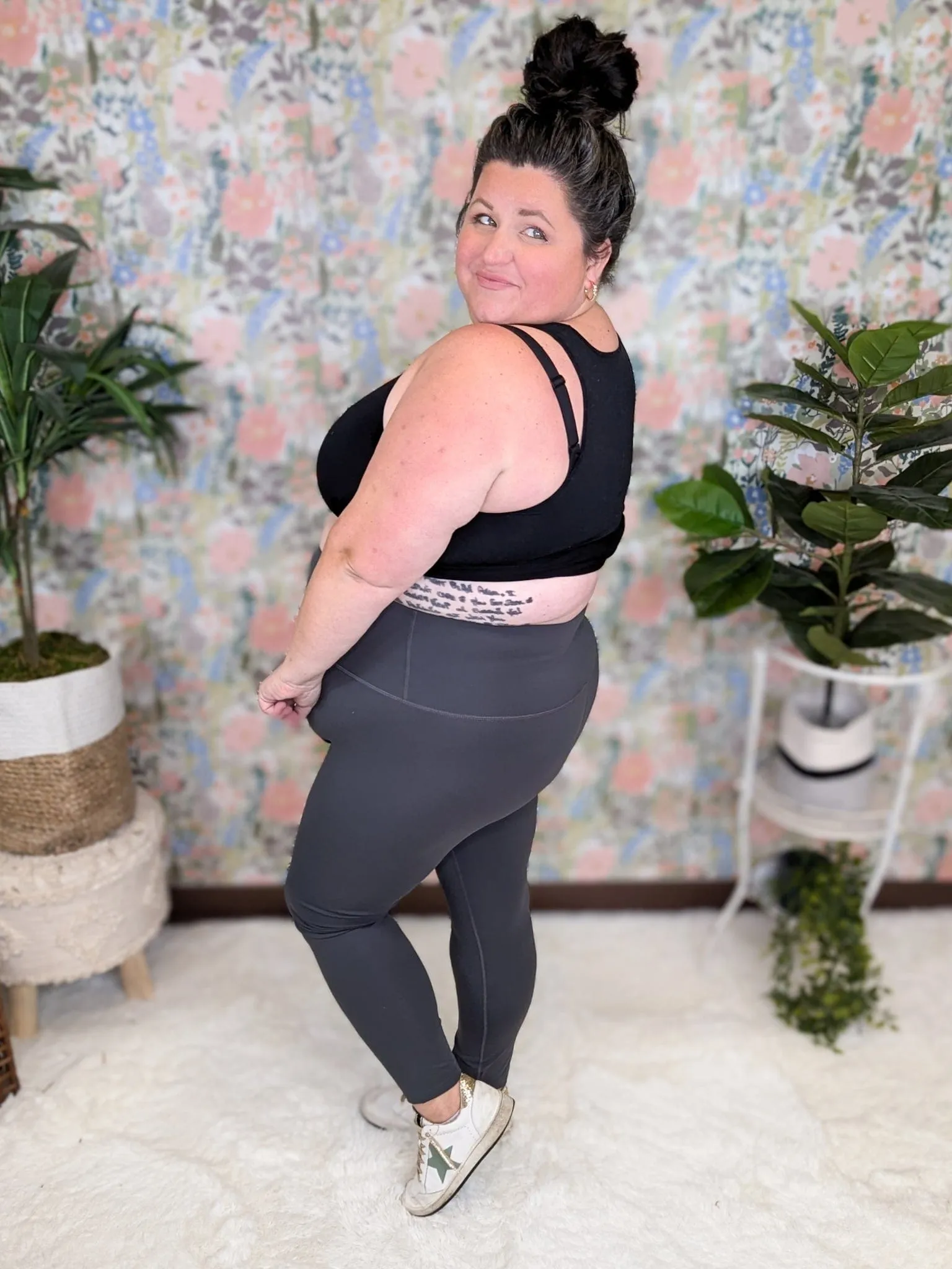 Full Length High Rise Leggings in Charcoal