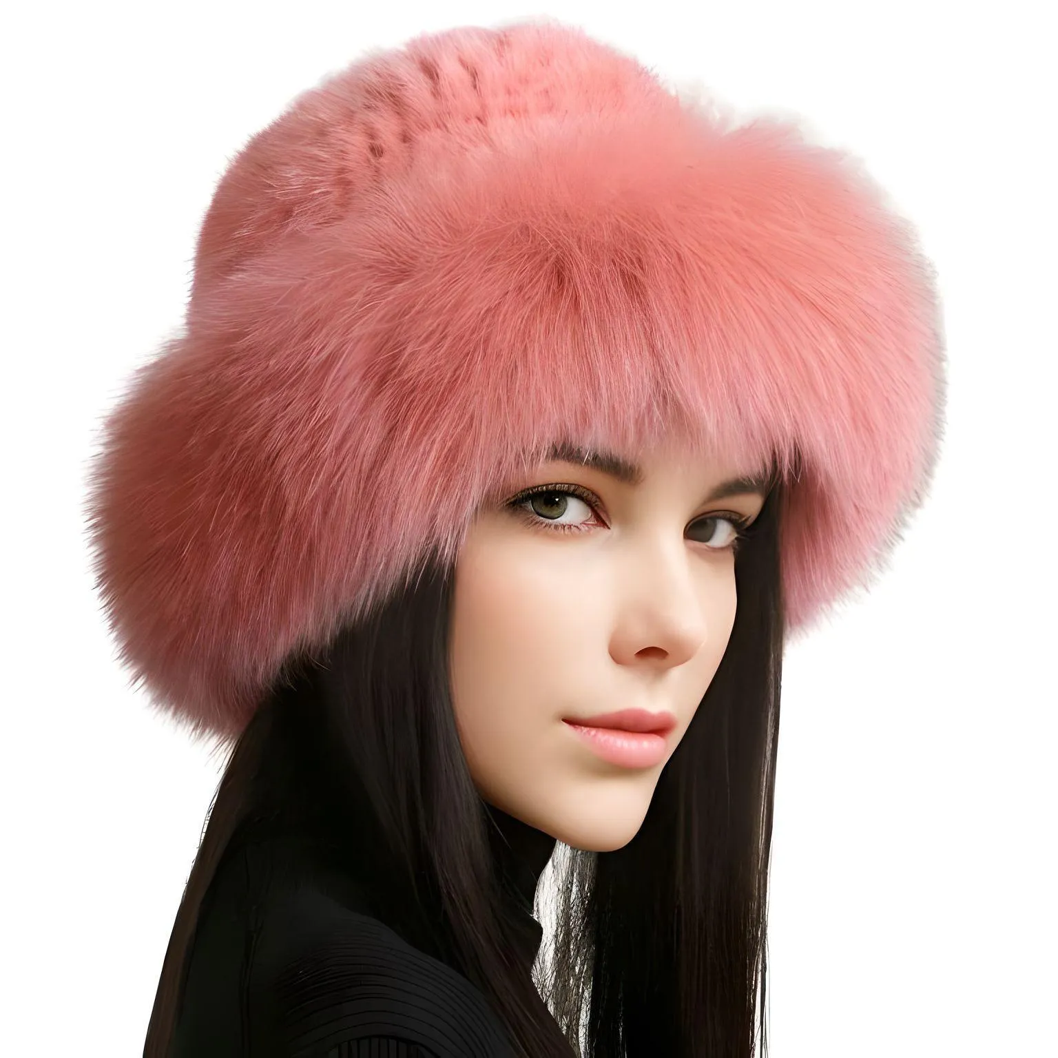 Genuine Real Natural Knitted Mink Fur Hat Cap Luxury Women's Knit Fashion Winter Headwear Warm Real Fox Fur Hats