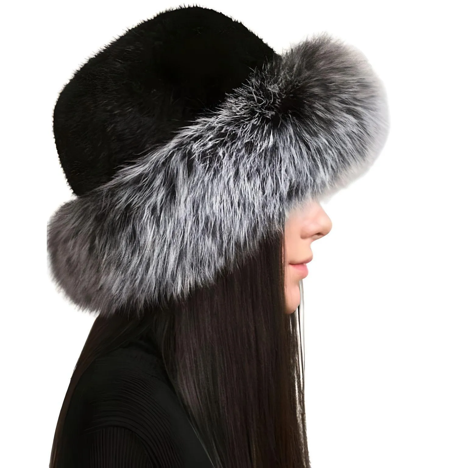 Genuine Real Natural Knitted Mink Fur Hat Cap Luxury Women's Knit Fashion Winter Headwear Warm Real Fox Fur Hats