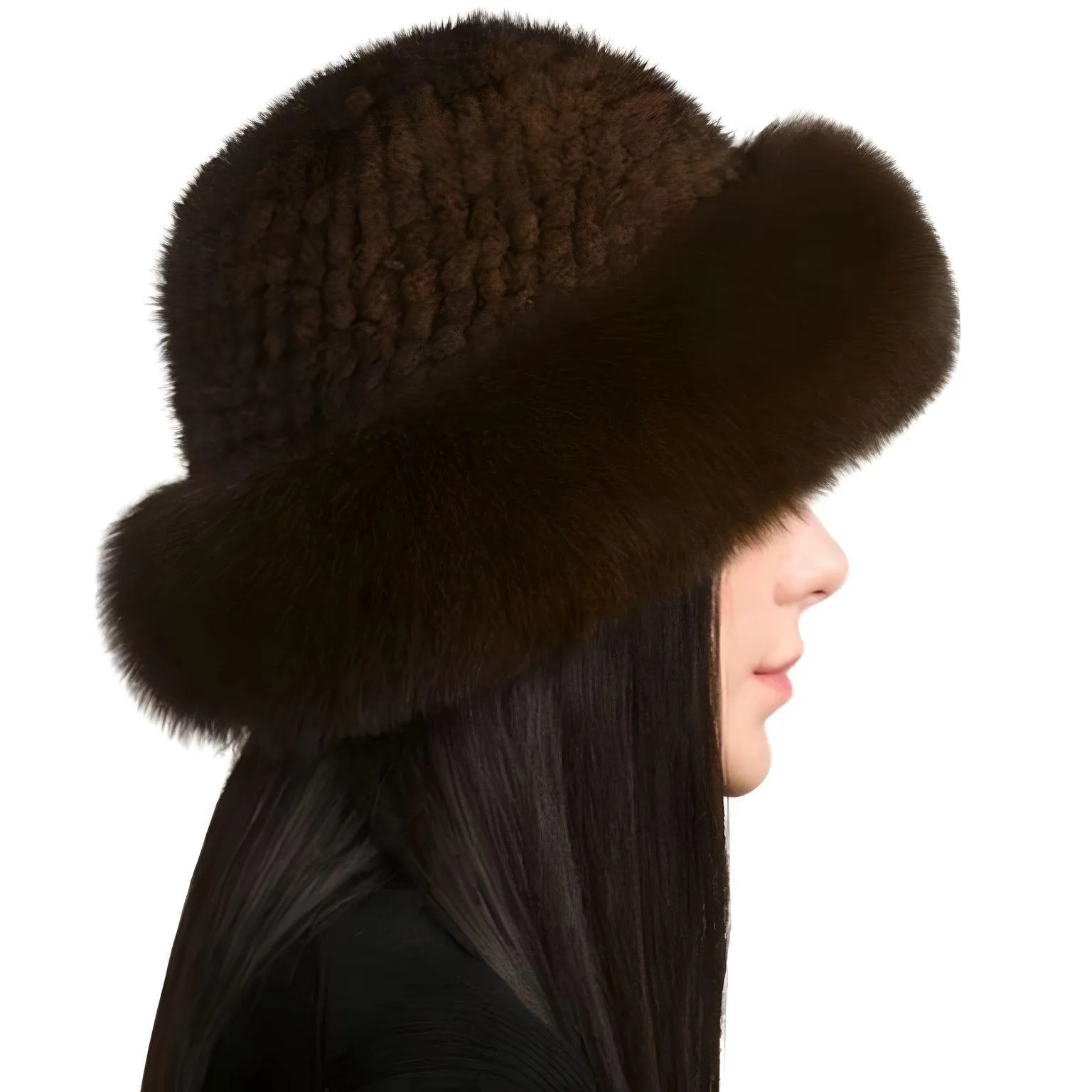 Genuine Real Natural Knitted Mink Fur Hat Cap Luxury Women's Knit Fashion Winter Headwear Warm Real Fox Fur Hats