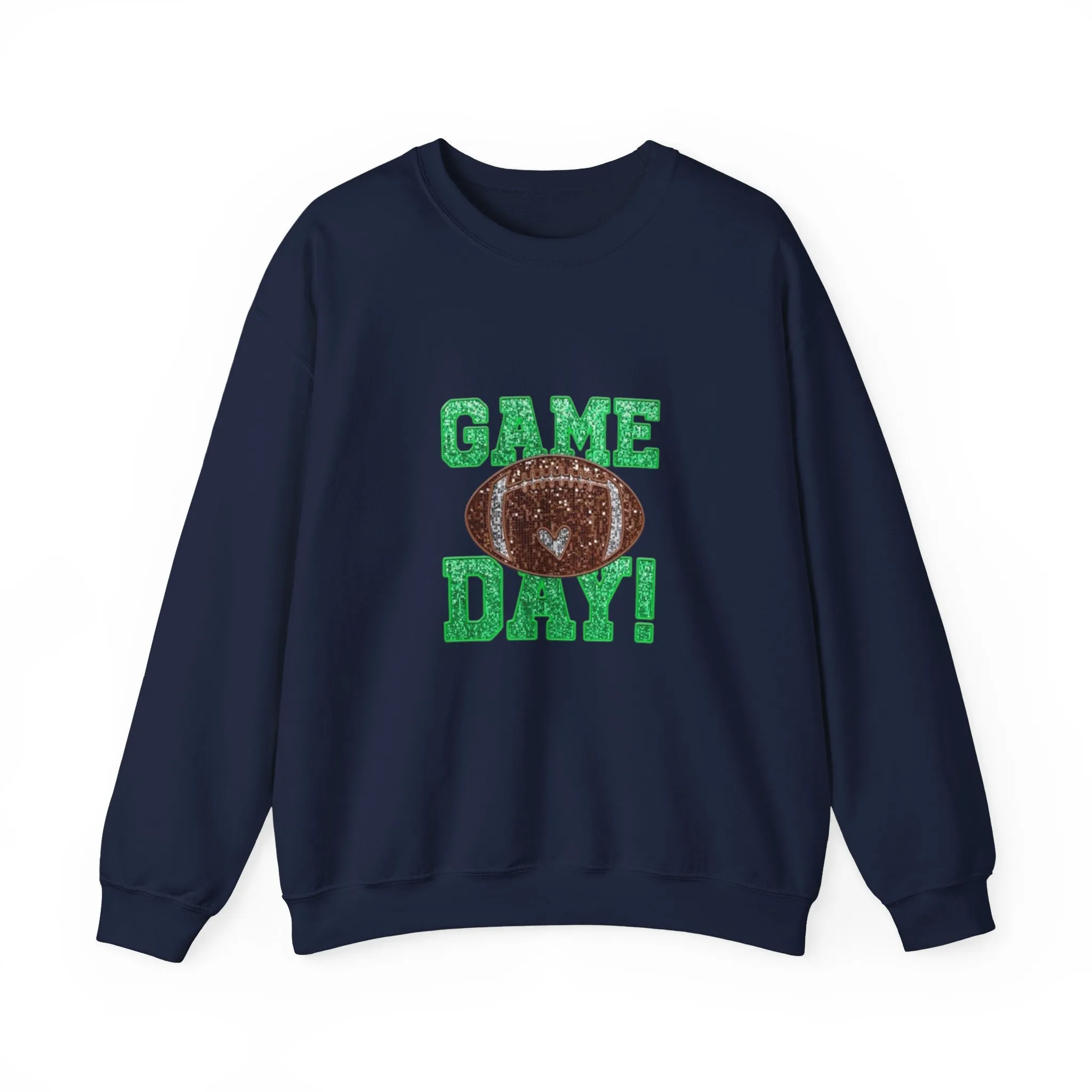 Glitter game day football Tayvis Super Bowl Football mom Game day shirt Unisex Heavy Blend™ Crewneck Sweatshirt