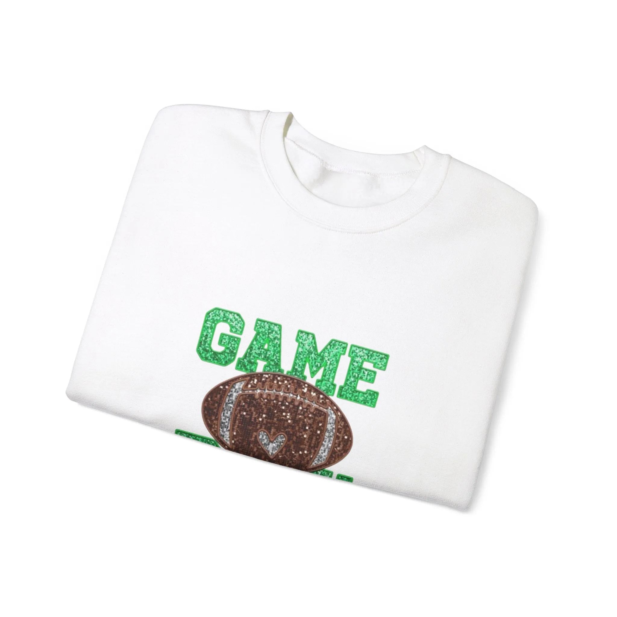 Glitter game day football Tayvis Super Bowl Football mom Game day shirt Unisex Heavy Blend™ Crewneck Sweatshirt