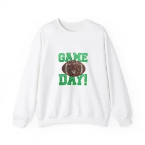 Glitter game day football Tayvis Super Bowl Football mom Game day shirt Unisex Heavy Blend™ Crewneck Sweatshirt