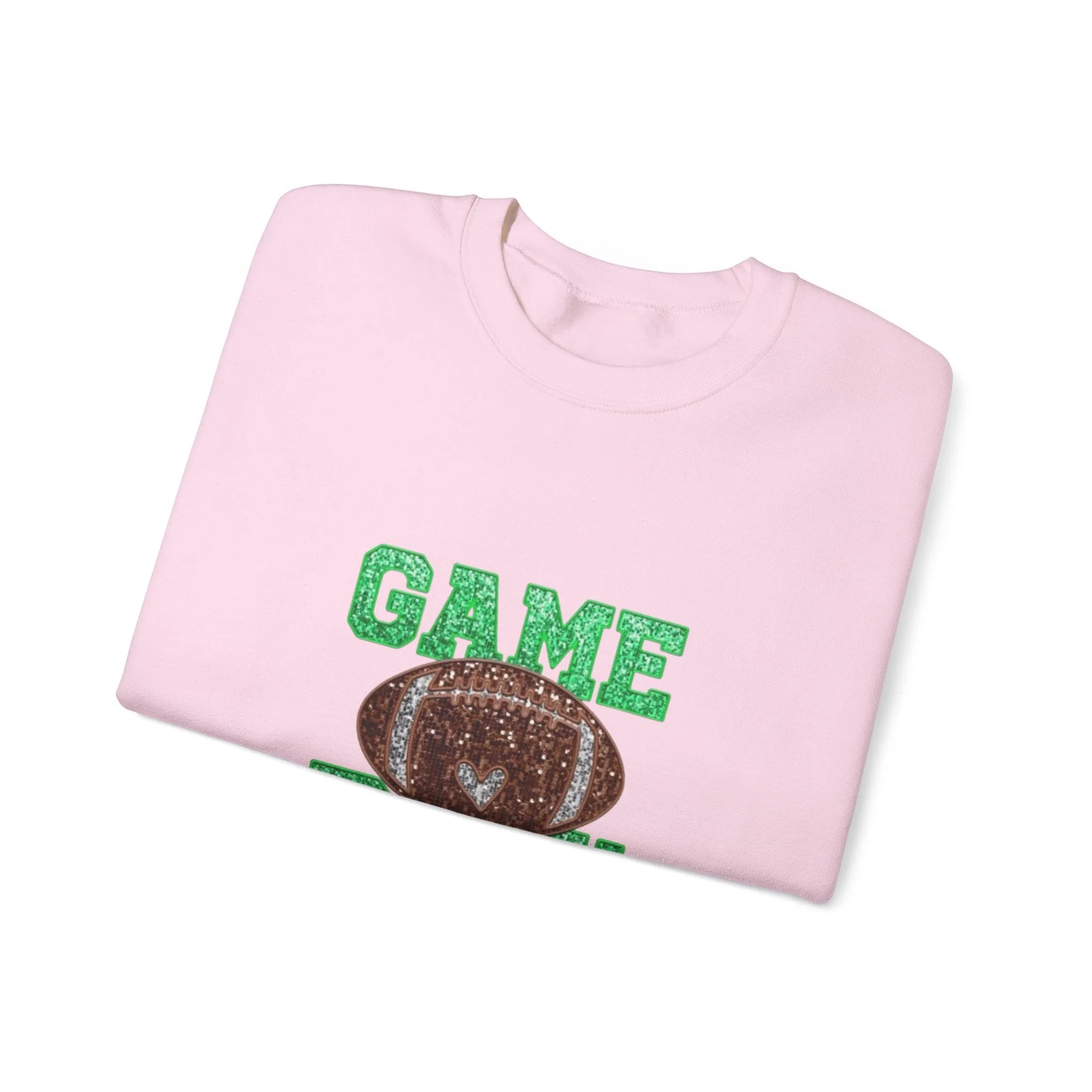 Glitter game day football Tayvis Super Bowl Football mom Game day shirt Unisex Heavy Blend™ Crewneck Sweatshirt