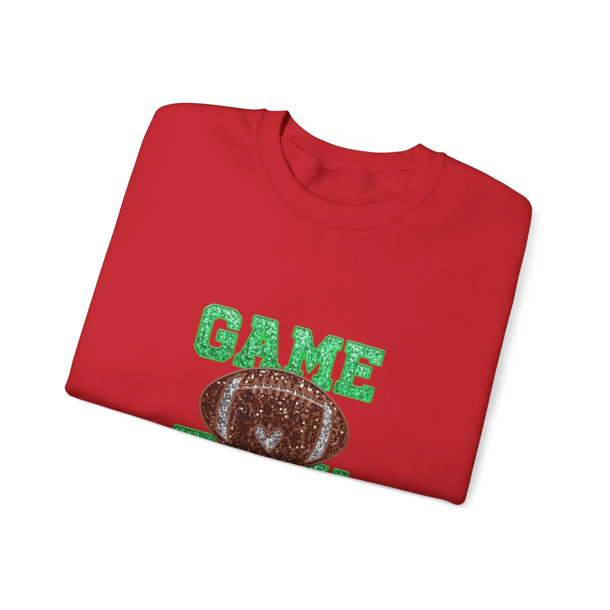 Glitter game day football Tayvis Super Bowl Football mom Game day shirt Unisex Heavy Blend™ Crewneck Sweatshirt