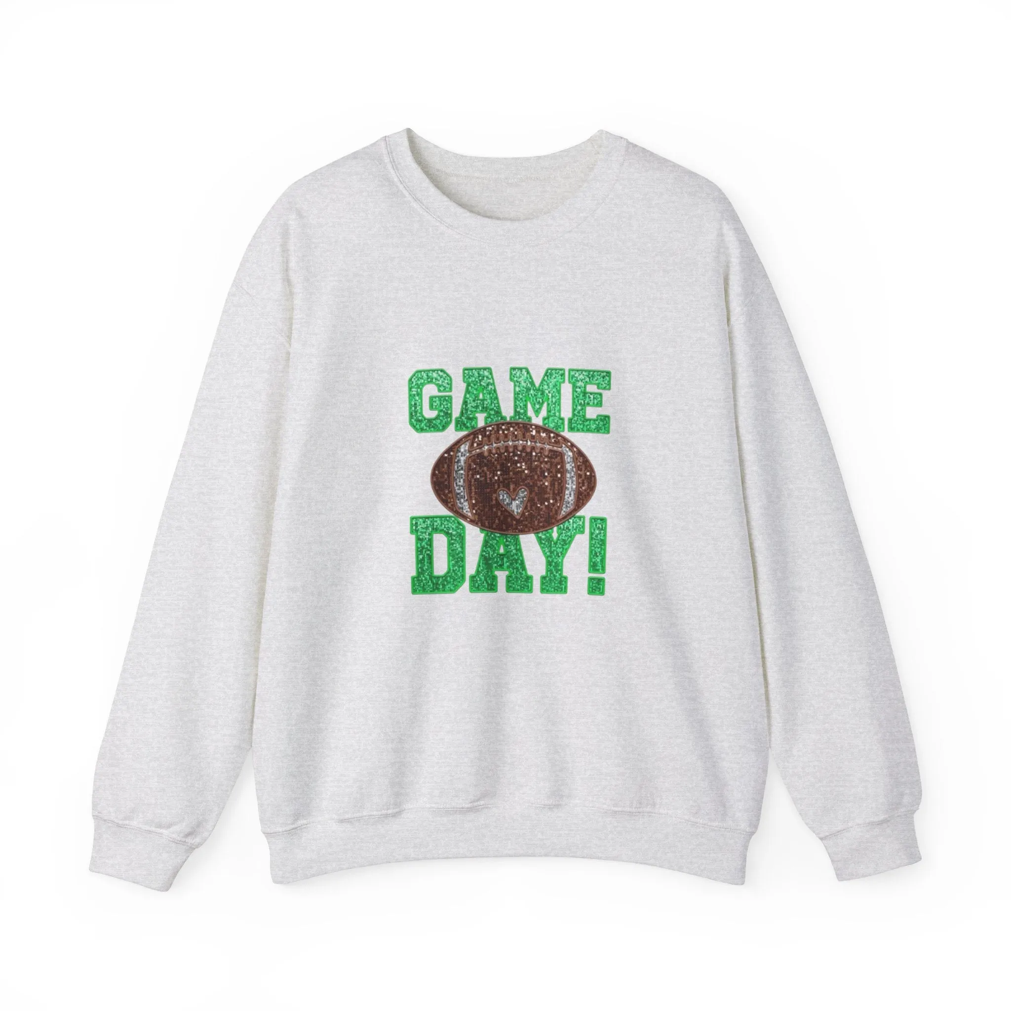 Glitter game day football Tayvis Super Bowl Football mom Game day shirt Unisex Heavy Blend™ Crewneck Sweatshirt