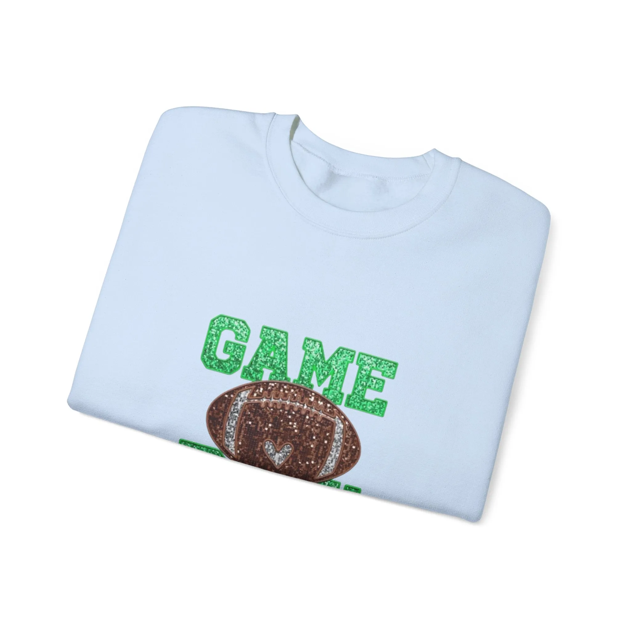 Glitter game day football Tayvis Super Bowl Football mom Game day shirt Unisex Heavy Blend™ Crewneck Sweatshirt