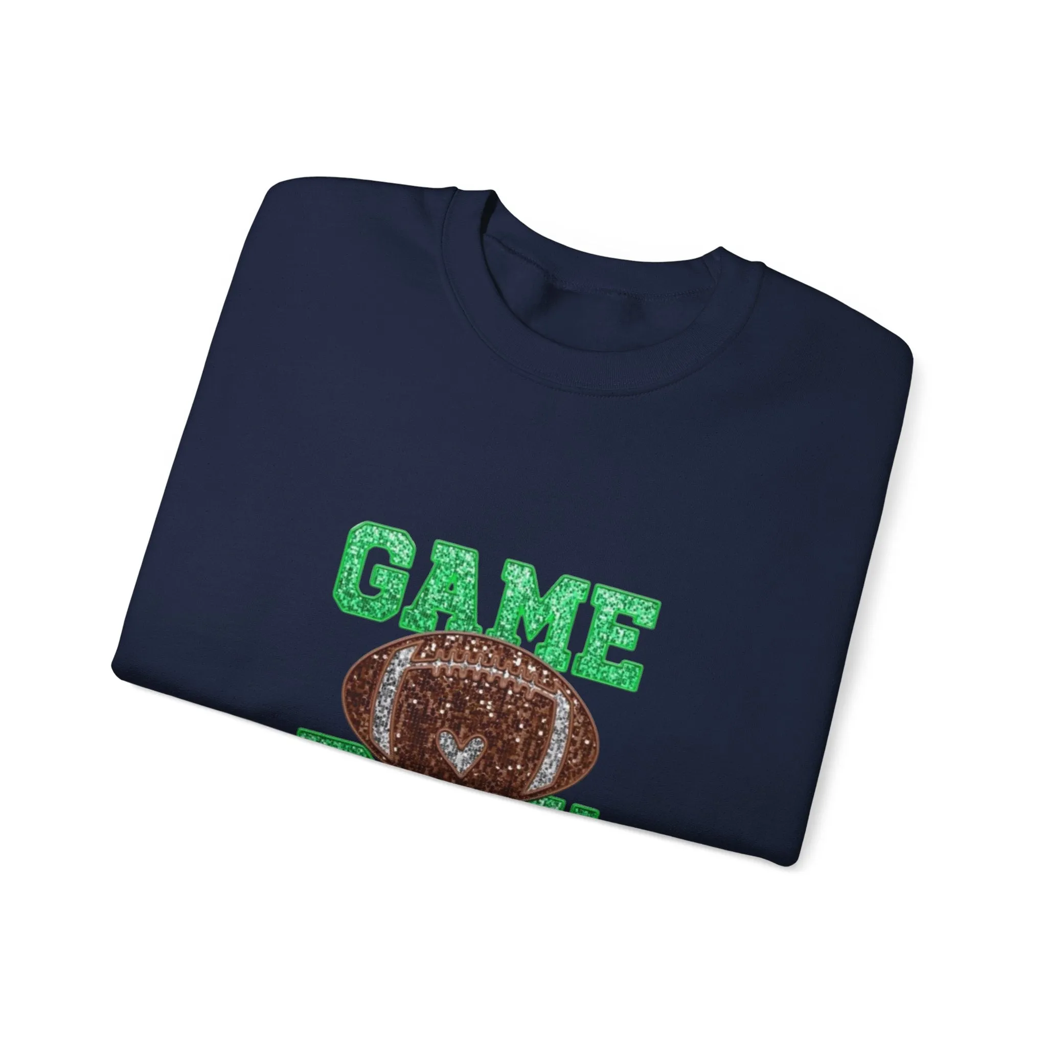 Glitter game day football Tayvis Super Bowl Football mom Game day shirt Unisex Heavy Blend™ Crewneck Sweatshirt