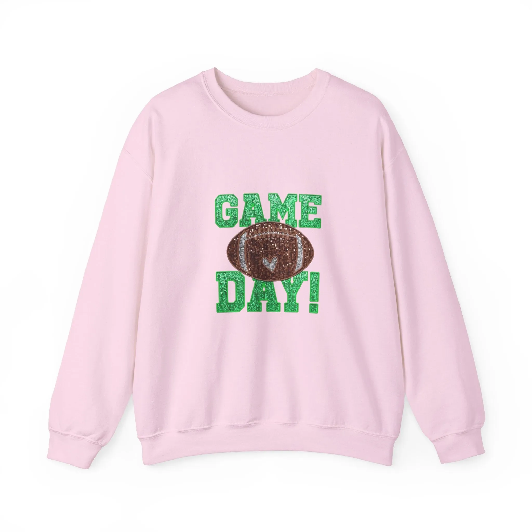 Glitter game day football Tayvis Super Bowl Football mom Game day shirt Unisex Heavy Blend™ Crewneck Sweatshirt