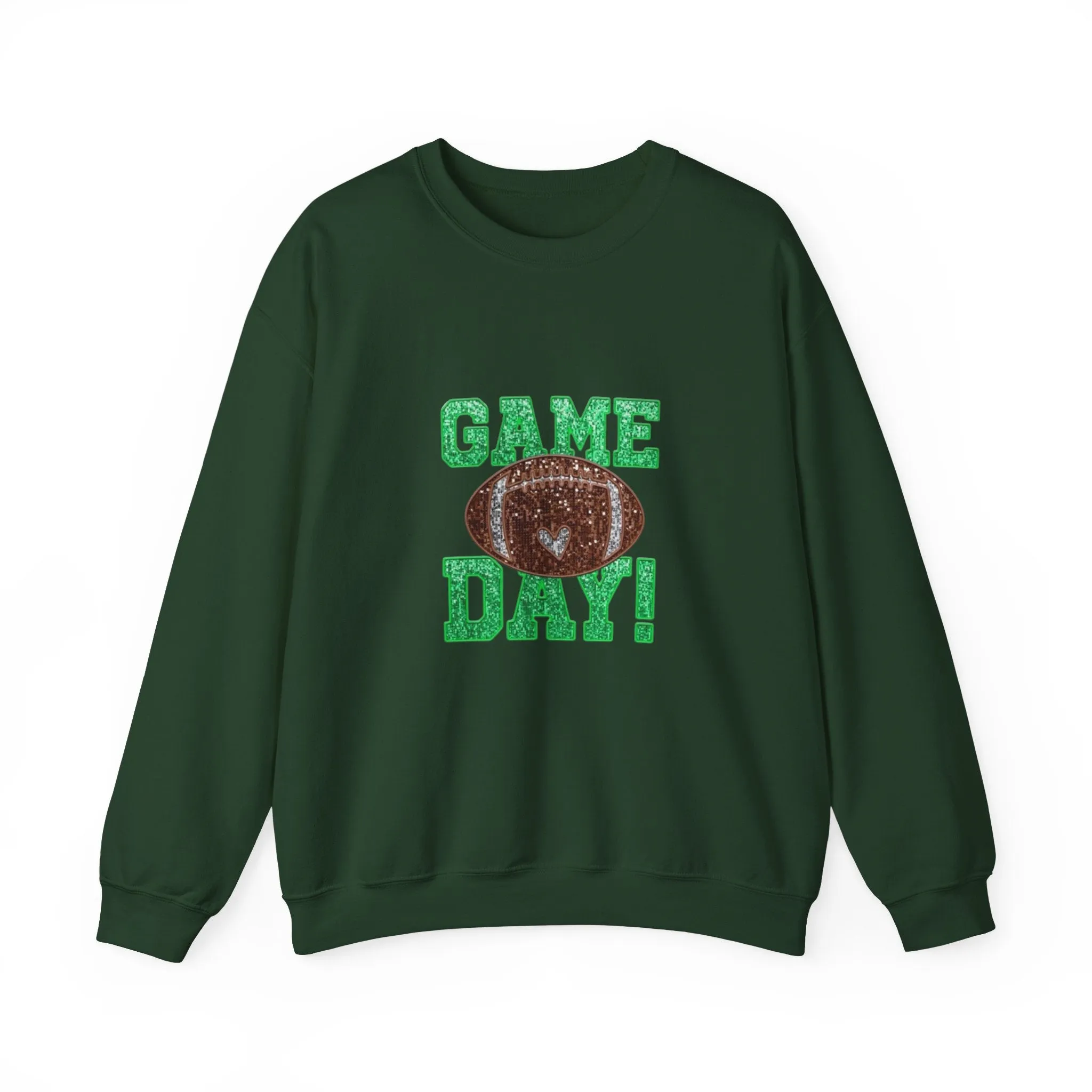 Glitter game day football Tayvis Super Bowl Football mom Game day shirt Unisex Heavy Blend™ Crewneck Sweatshirt