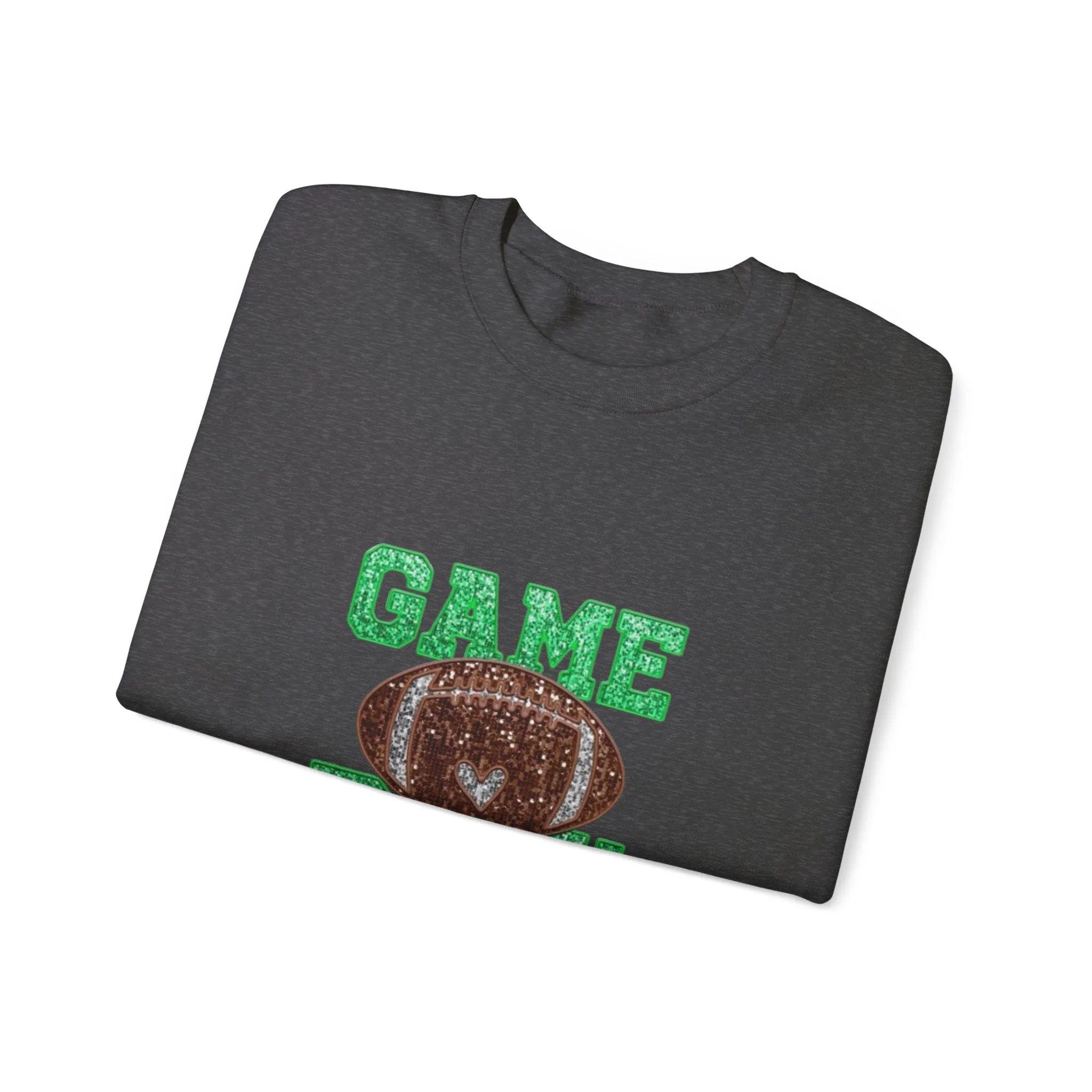 Glitter game day football Tayvis Super Bowl Football mom Game day shirt Unisex Heavy Blend™ Crewneck Sweatshirt