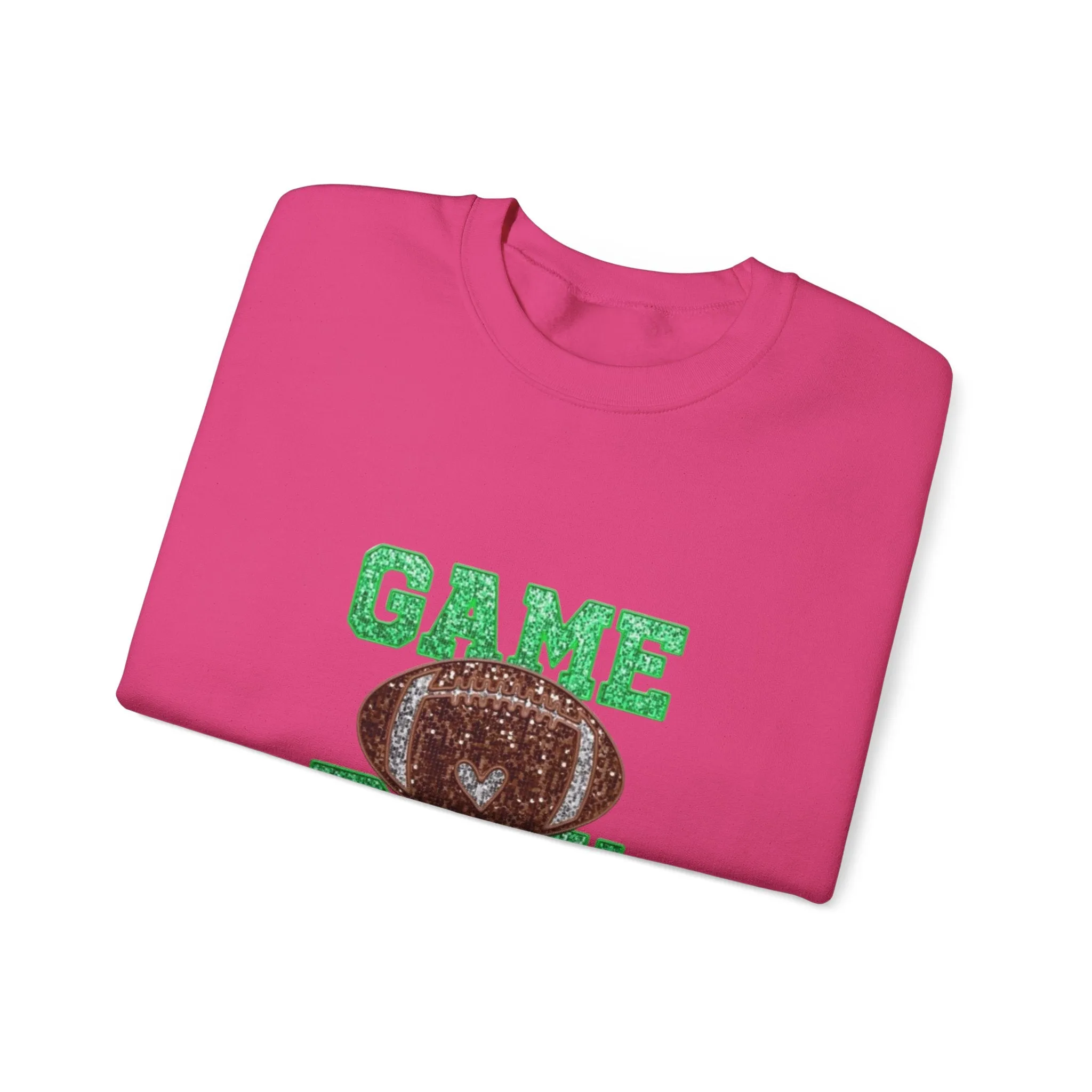 Glitter game day football Tayvis Super Bowl Football mom Game day shirt Unisex Heavy Blend™ Crewneck Sweatshirt