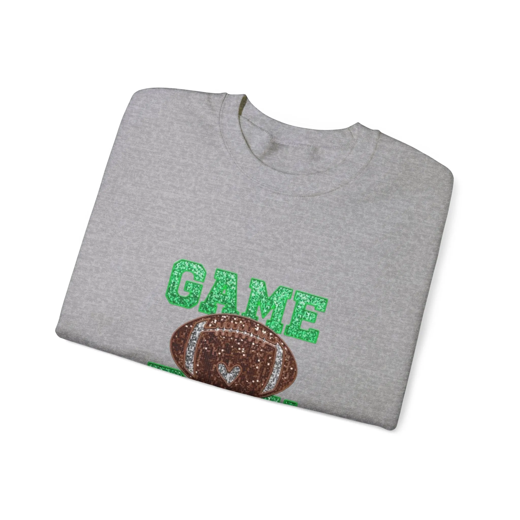 Glitter game day football Tayvis Super Bowl Football mom Game day shirt Unisex Heavy Blend™ Crewneck Sweatshirt