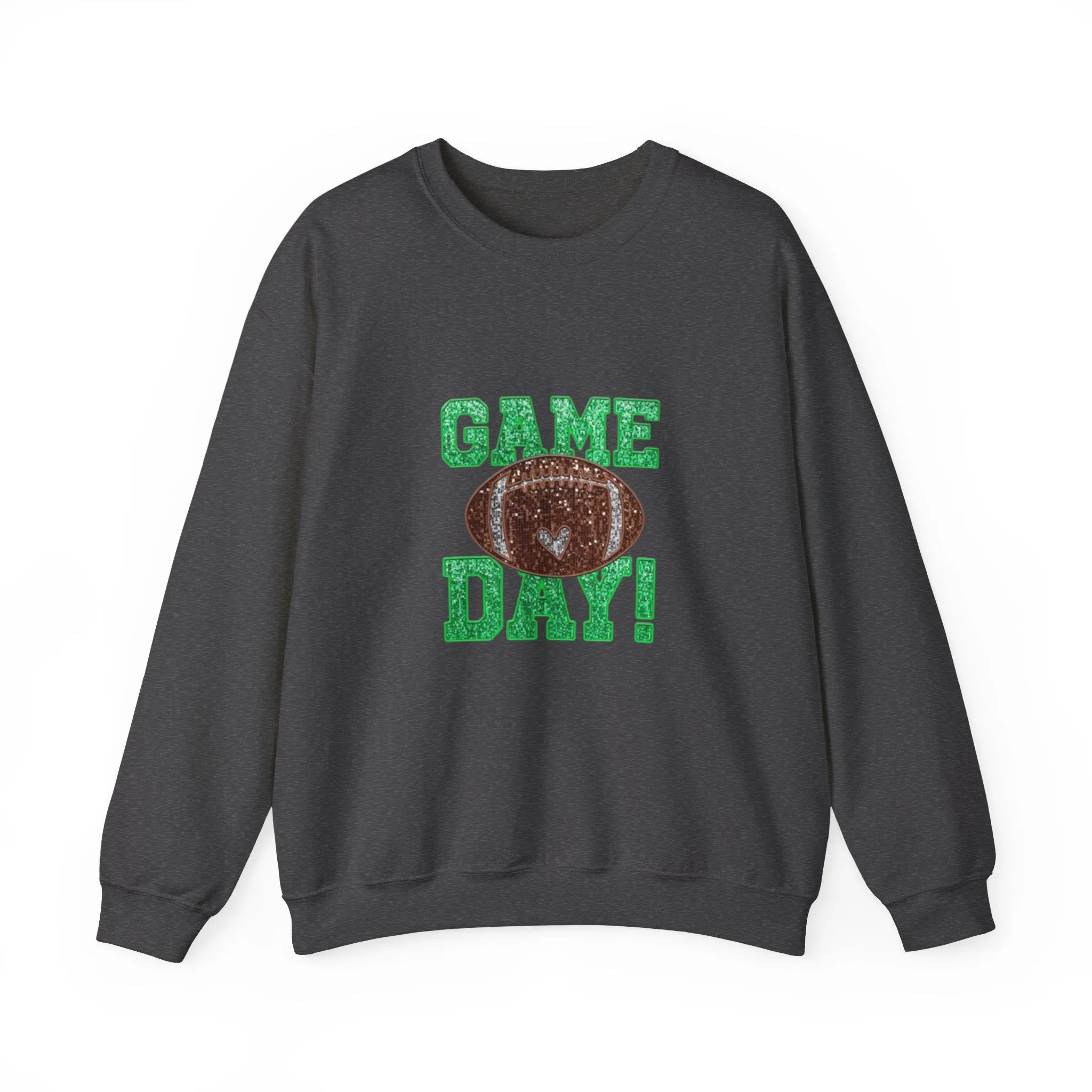 Glitter game day football Tayvis Super Bowl Football mom Game day shirt Unisex Heavy Blend™ Crewneck Sweatshirt