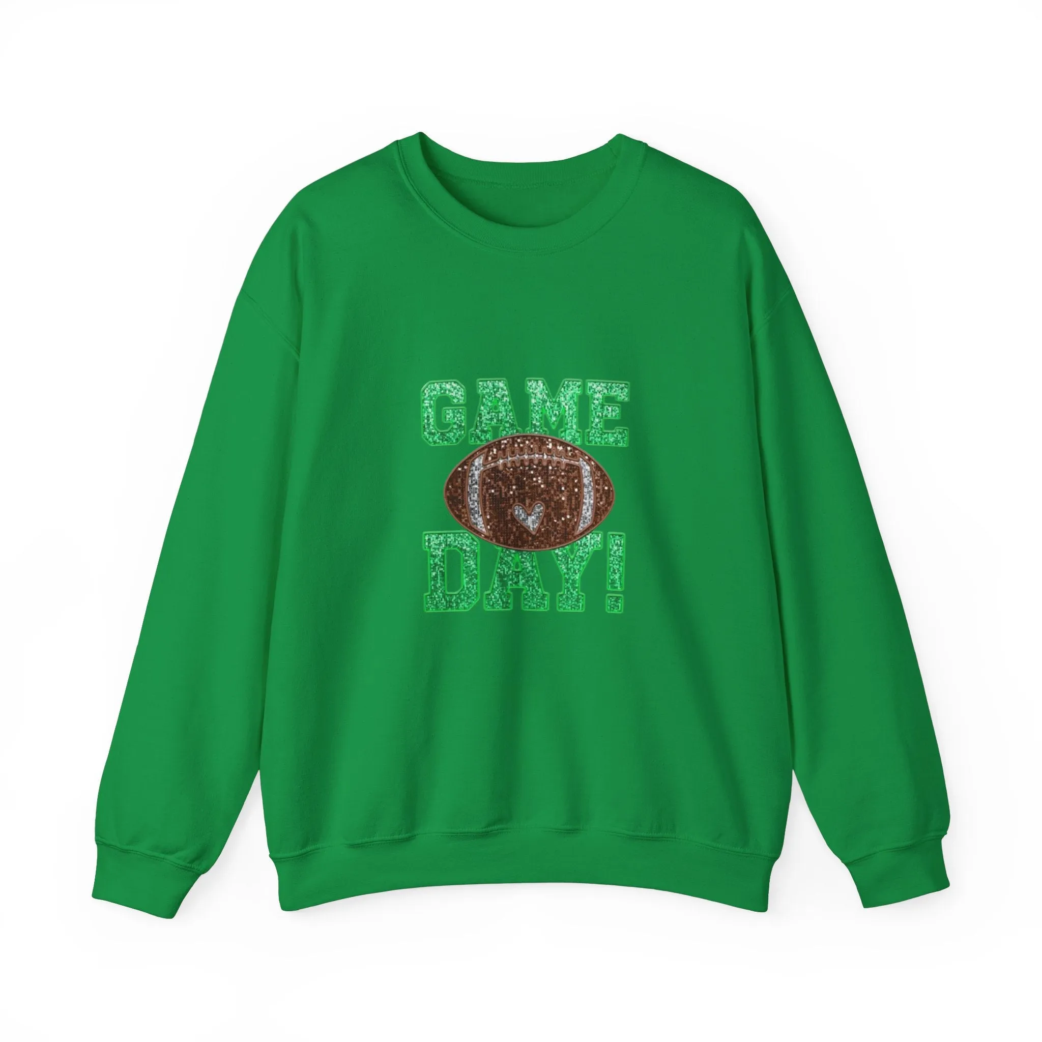 Glitter game day football Tayvis Super Bowl Football mom Game day shirt Unisex Heavy Blend™ Crewneck Sweatshirt